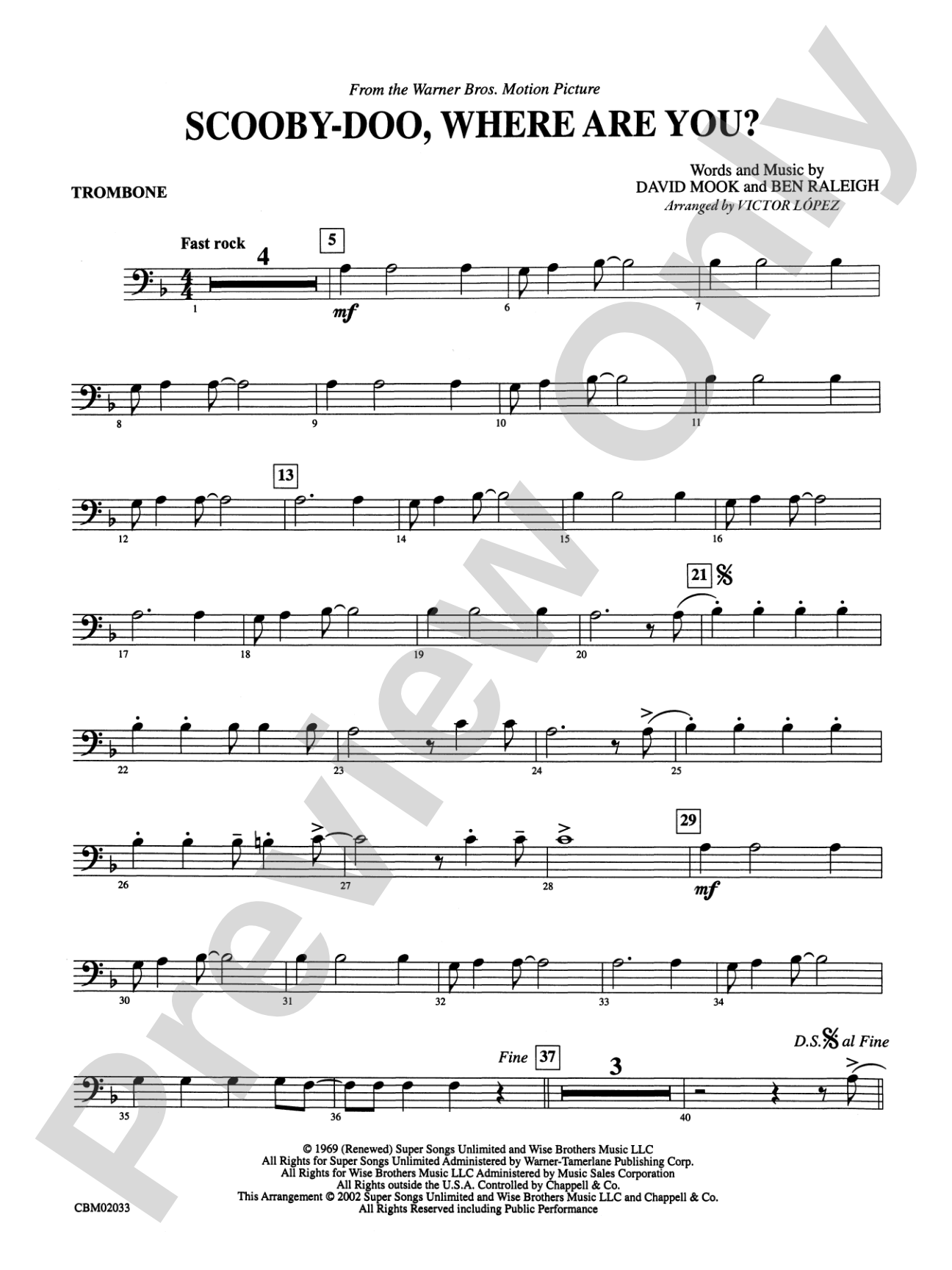 Scooby-Doo, Where Are You? (from Scooby-Doo): 1st Trombone