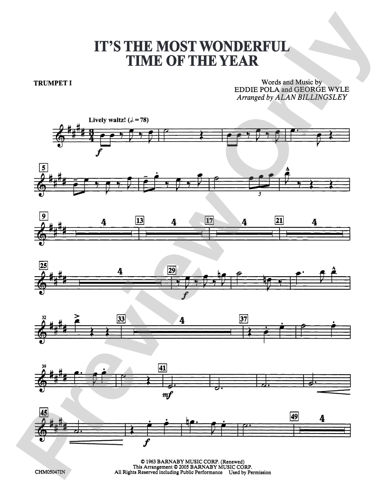 It's the Most Wonderful Time of the Year: 1st B-flat Trumpet