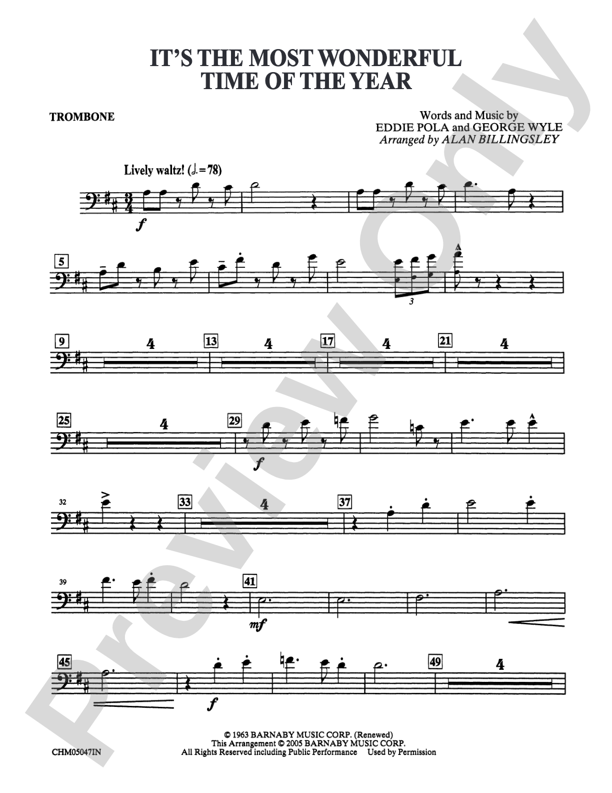 It's the Most Wonderful Time of the Year: 1st Trombone