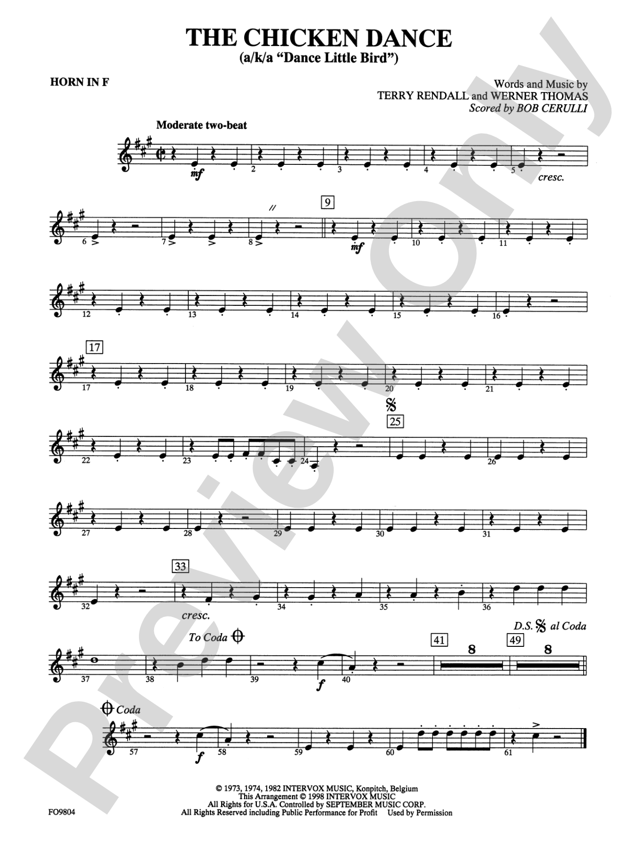 The Chicken Dance: 1st F Horn