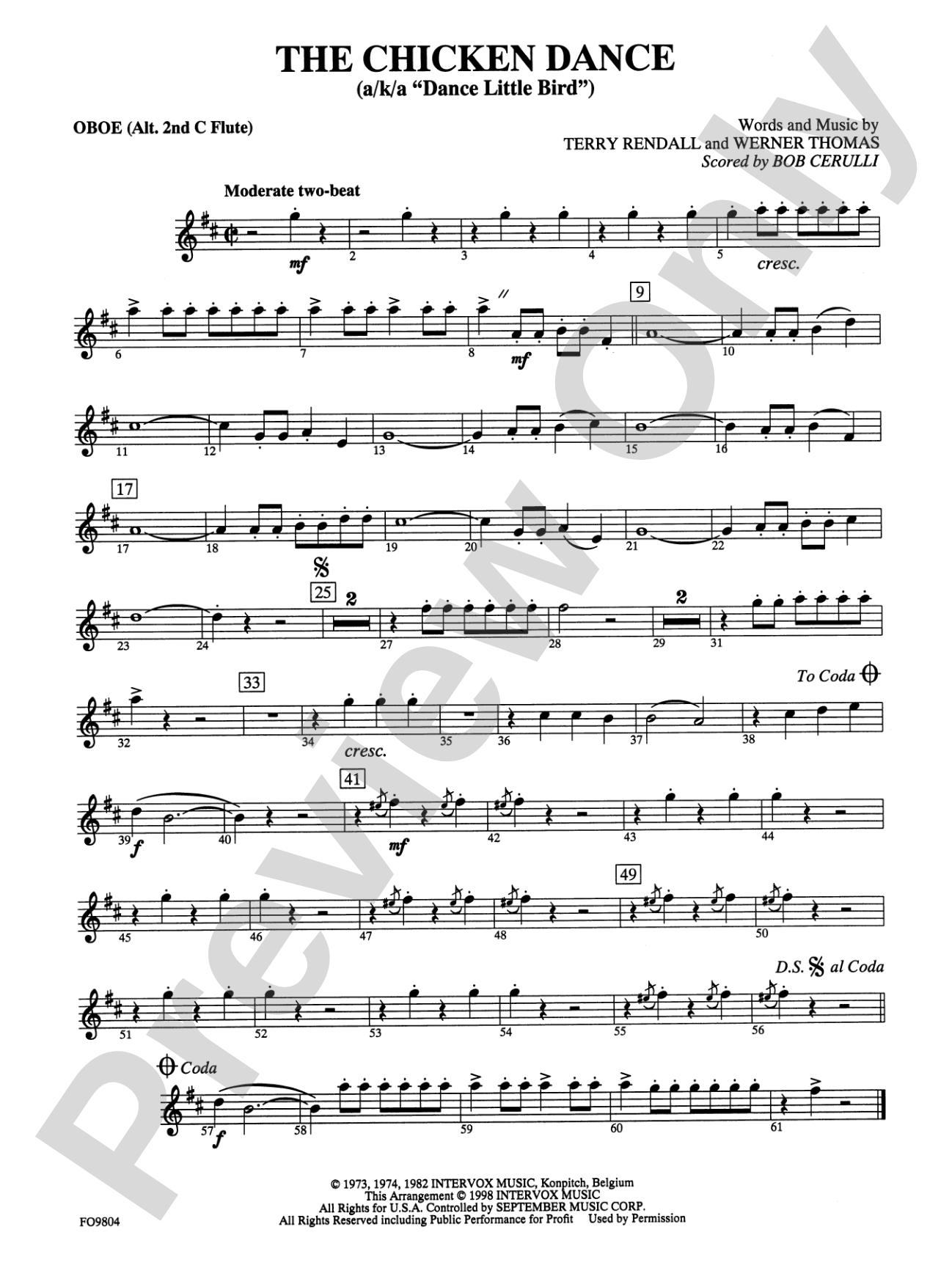 The Chicken Dance: Oboe