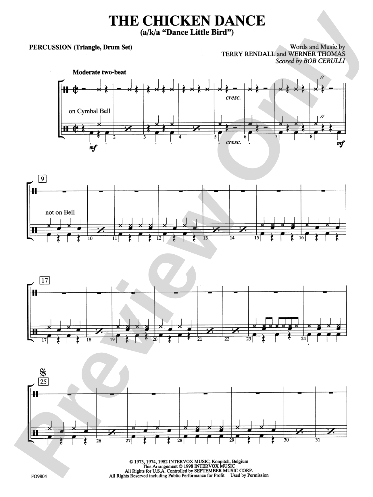 The Chicken Dance: 1st Percussion