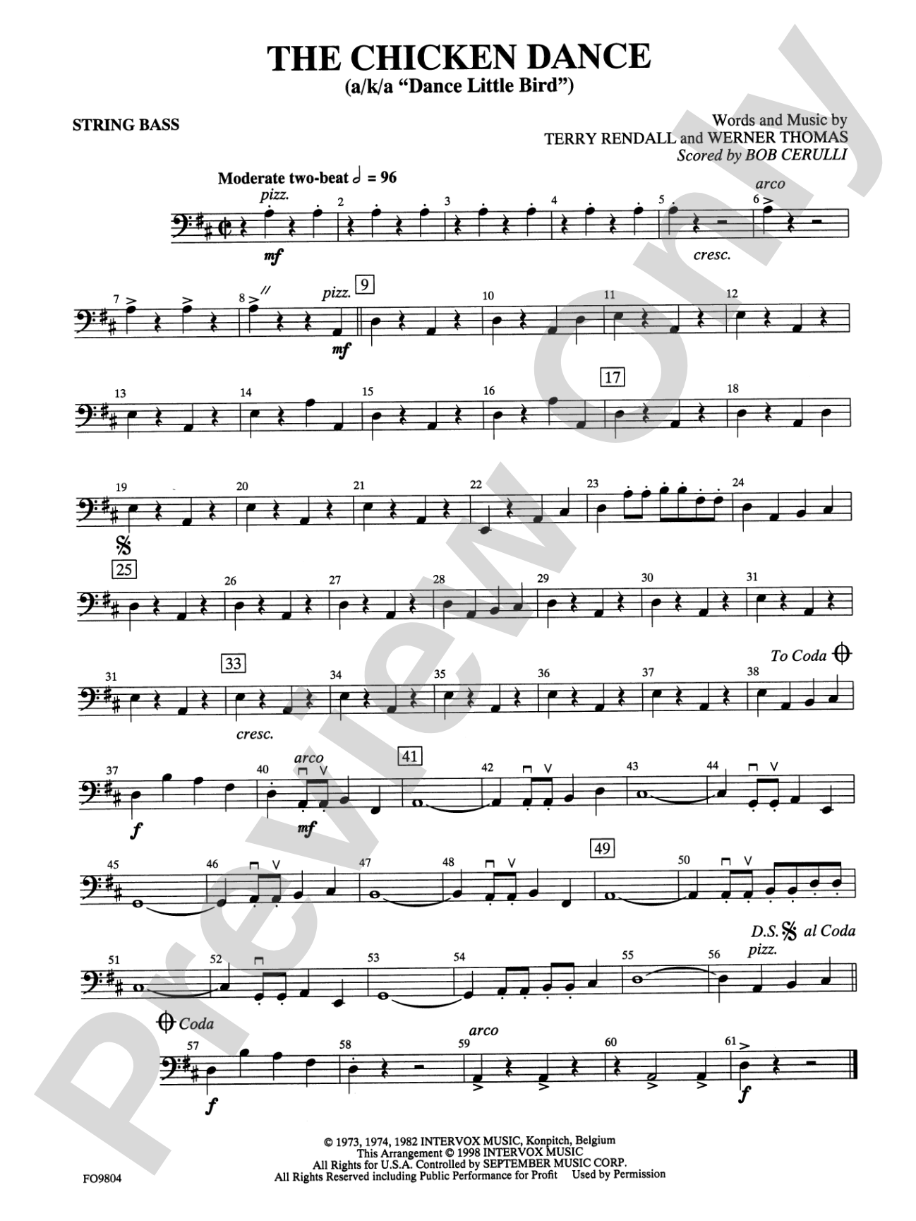 The Chicken Dance: String Bass