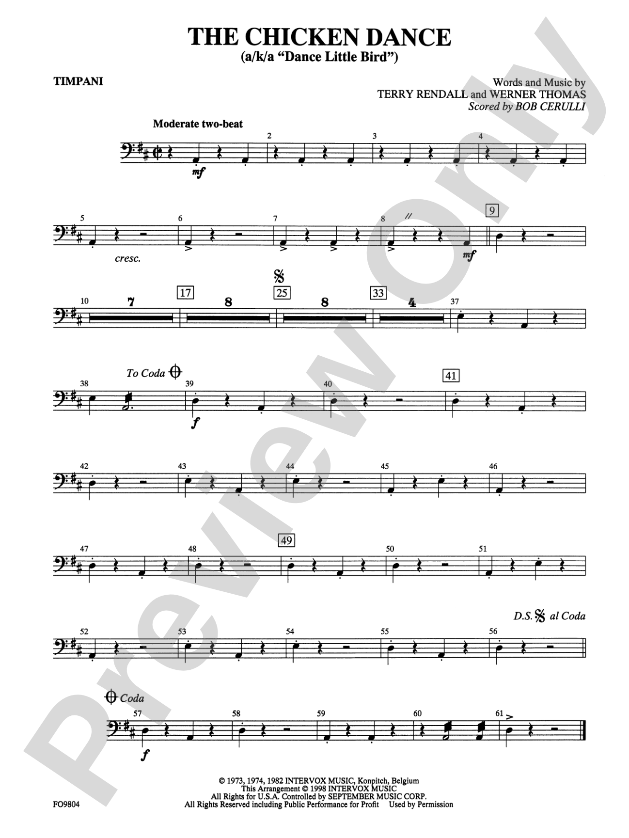 The Chicken Dance: Timpani