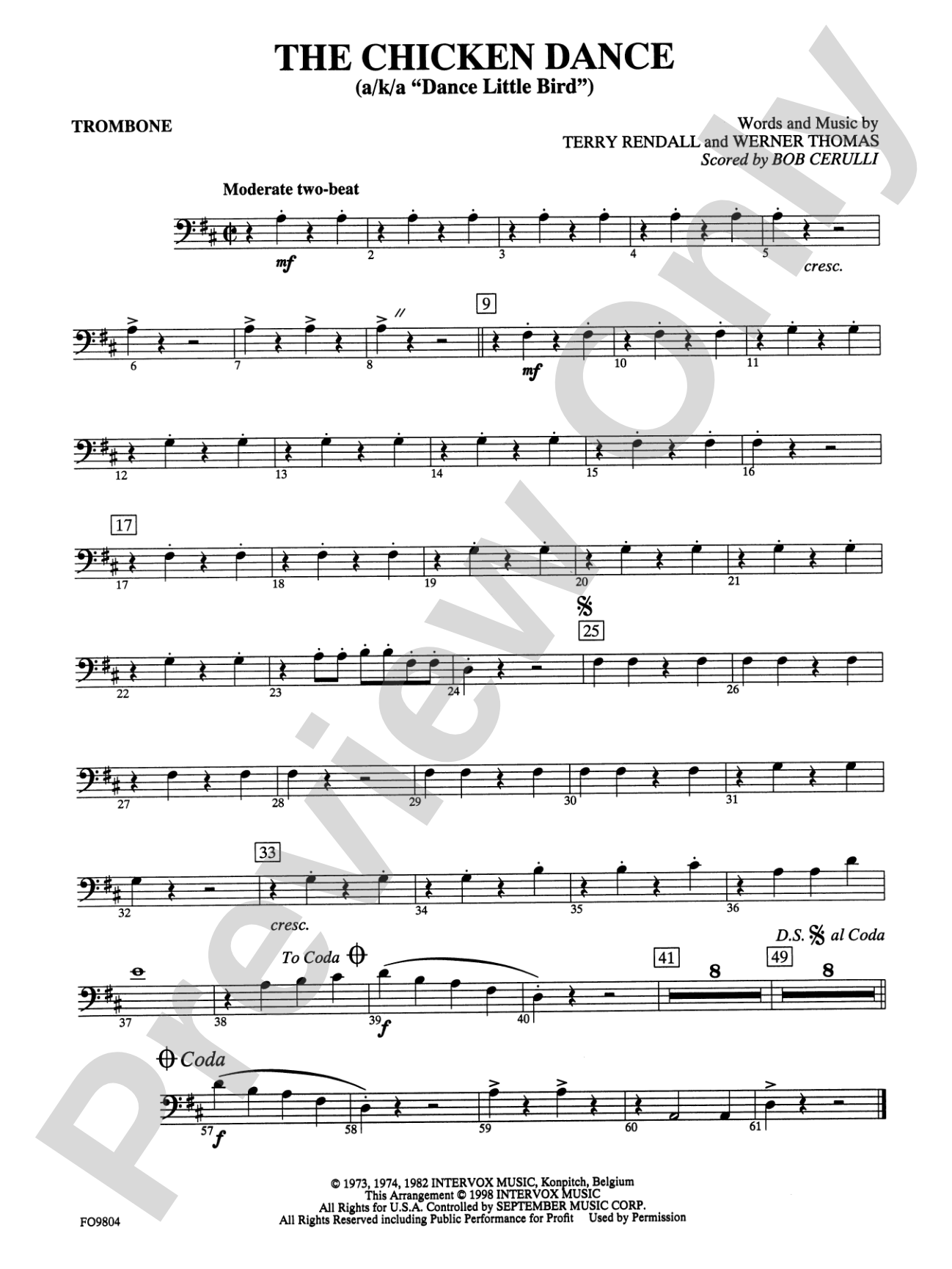 The Chicken Dance: 1st Trombone