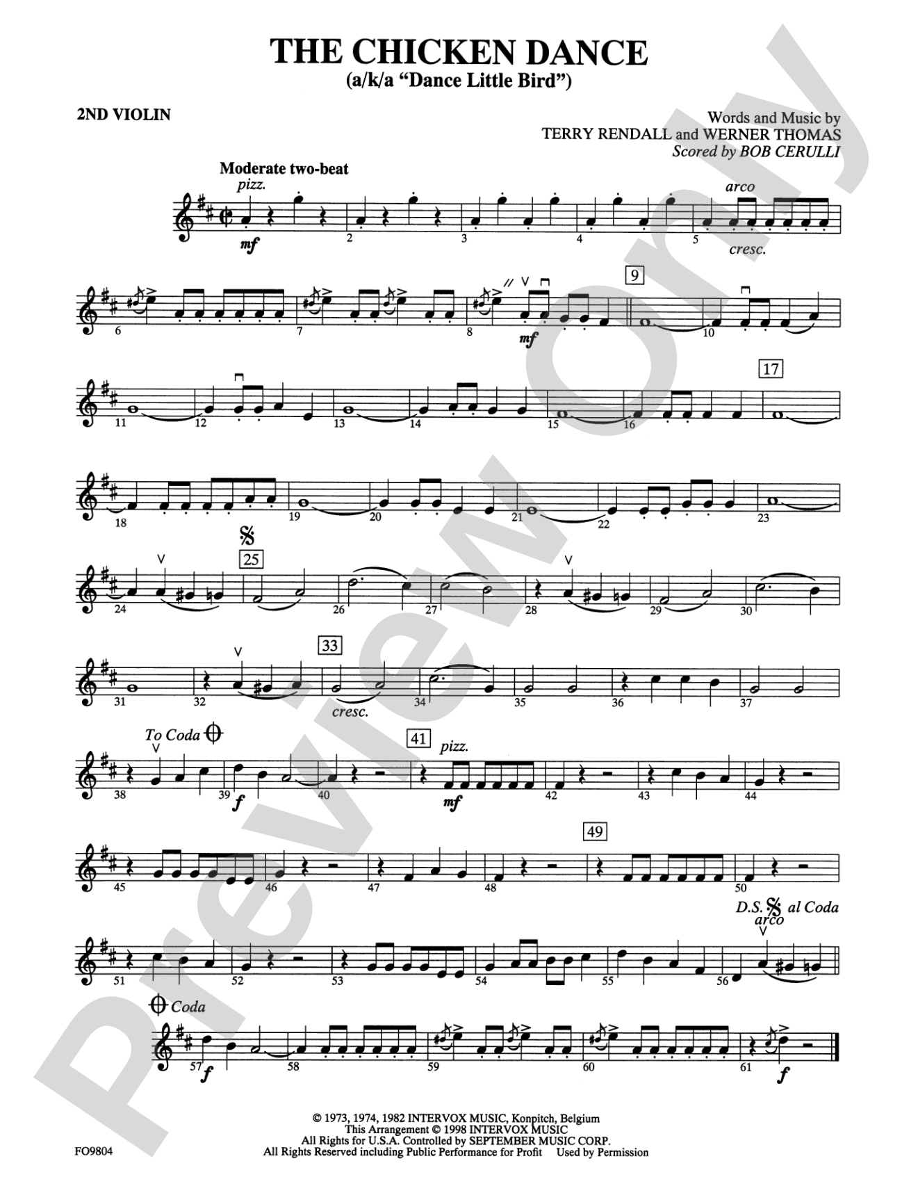 The Chicken Dance: 2nd Violin
