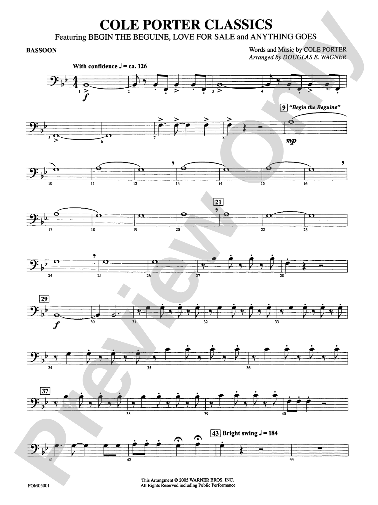 Cole Porter Classics: Bassoon