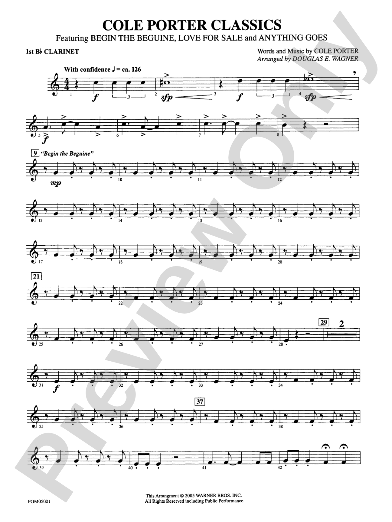 Cole Porter Classics: 1st B-flat Clarinet