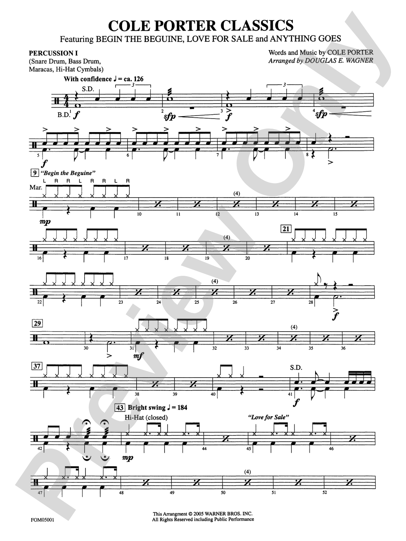 Cole Porter Classics: 1st Percussion