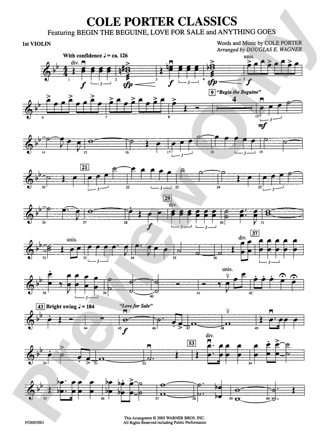 Cole Porter Classics: 1st Violin