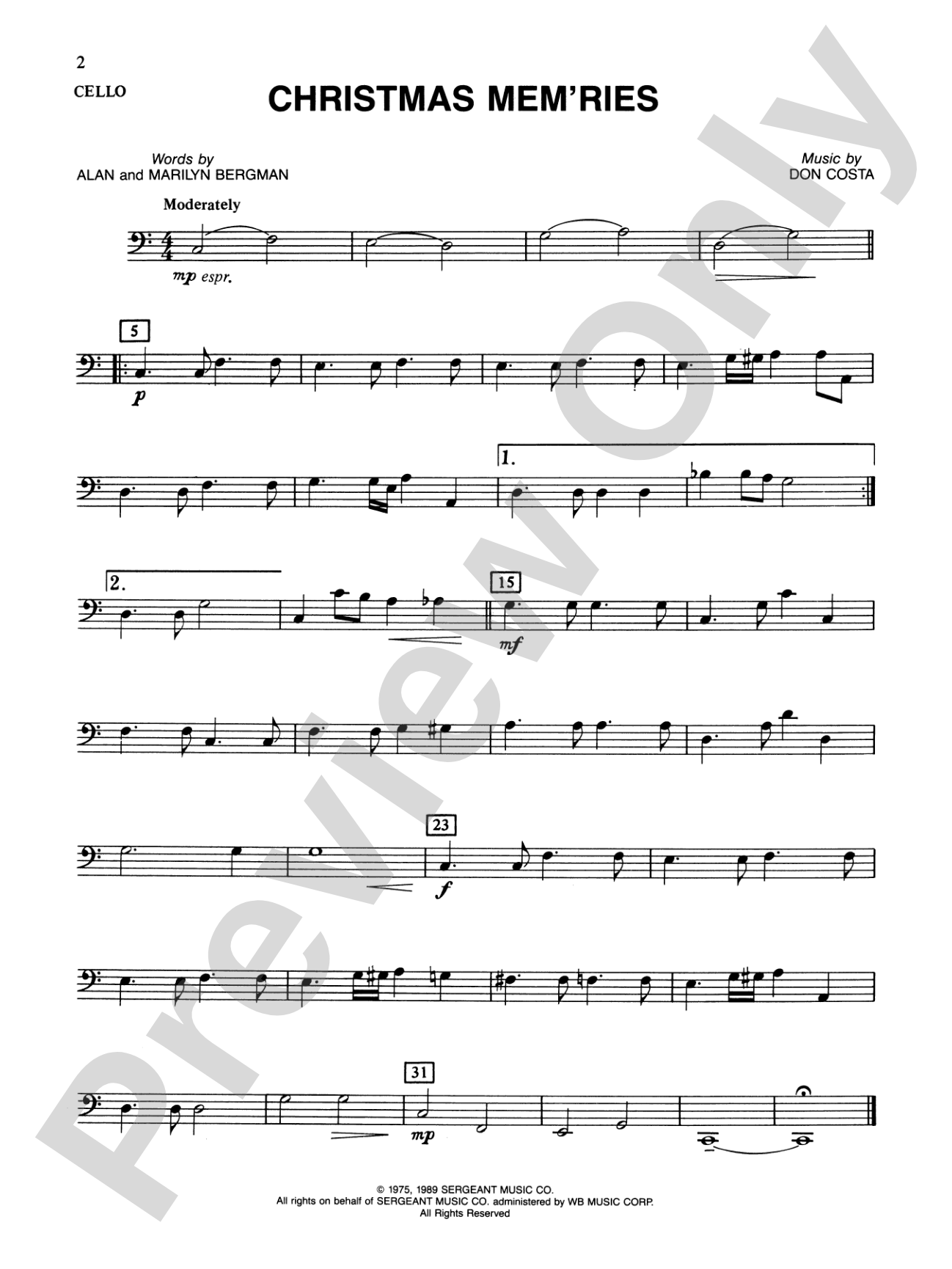 Popular Yuletide Favorites: Cello