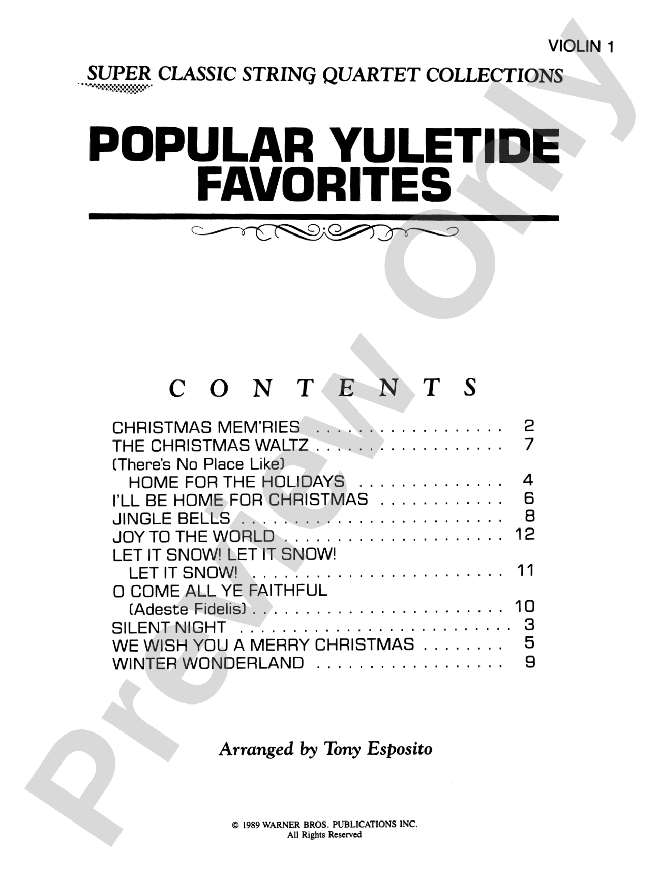 Popular Yuletide Favorites: 1st Violin