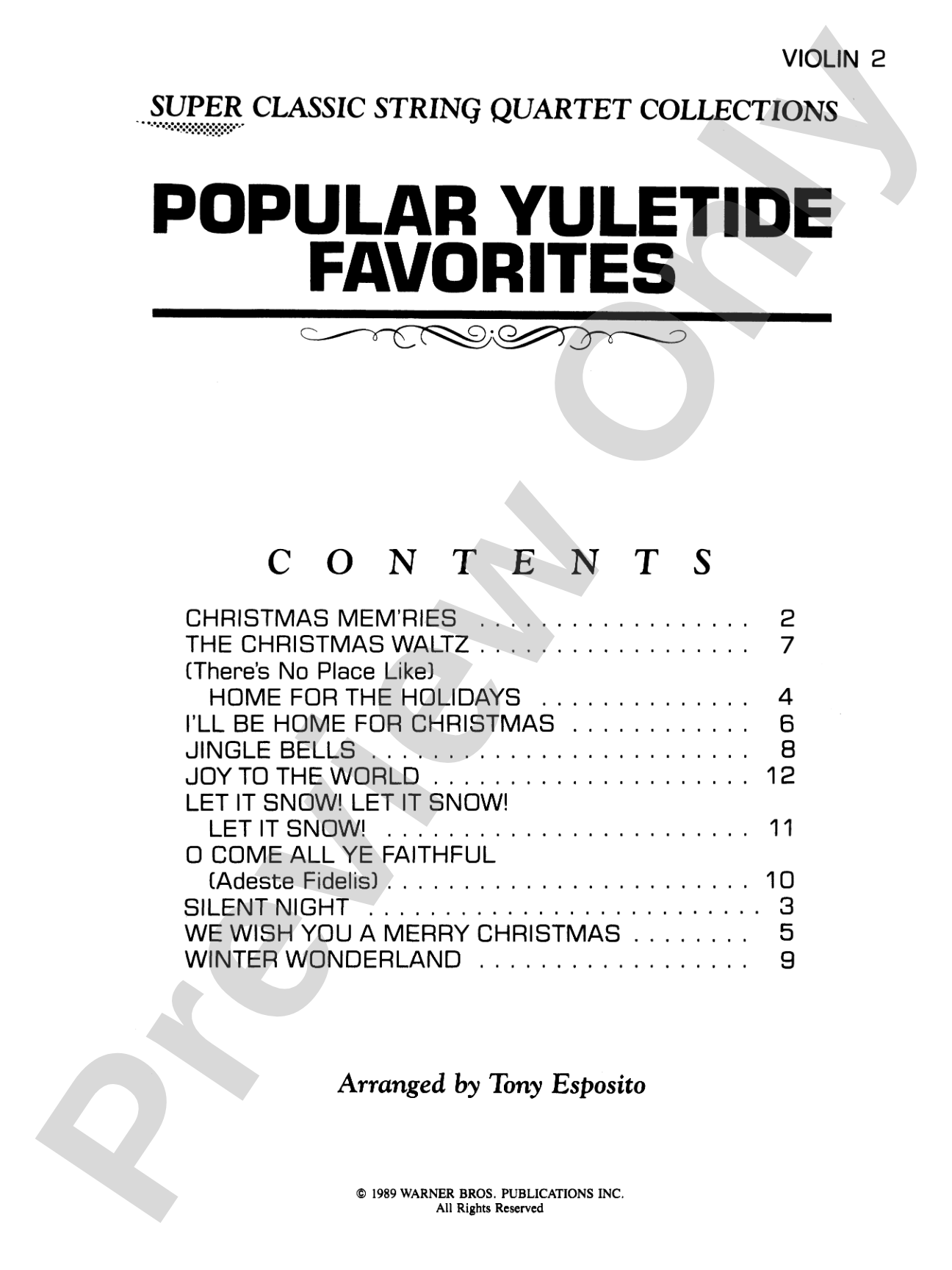 Popular Yuletide Favorites: 2nd Violin