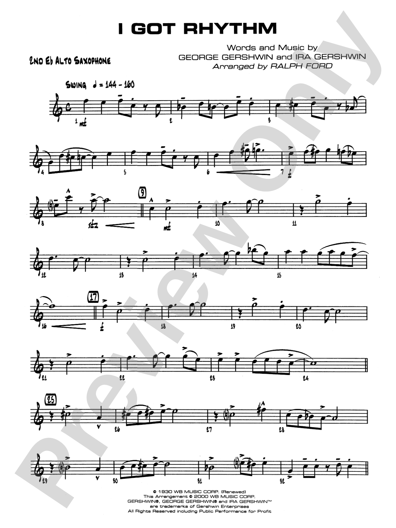 I Got Rhythm: 2nd E-flat Alto Saxophone