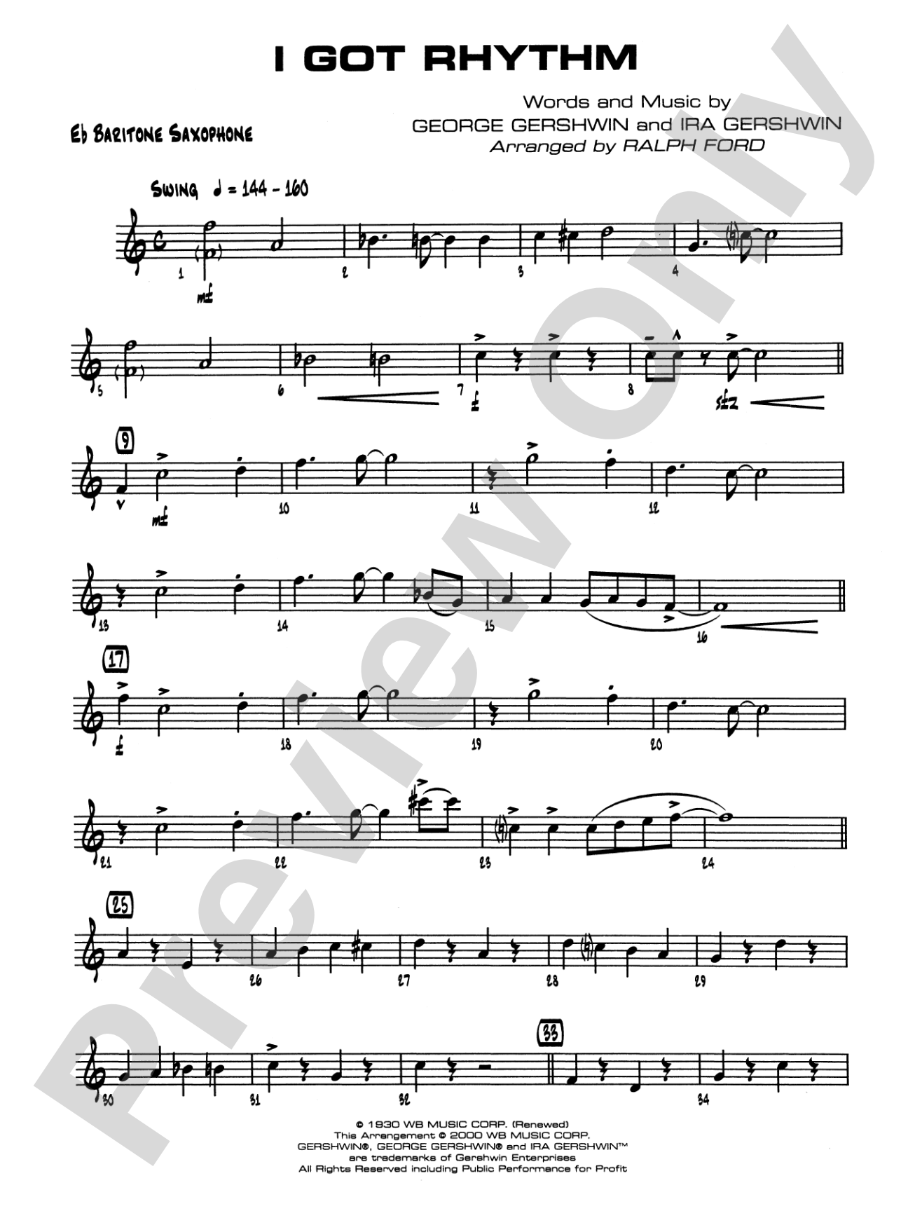 I Got Rhythm: E-flat Baritone Saxophone