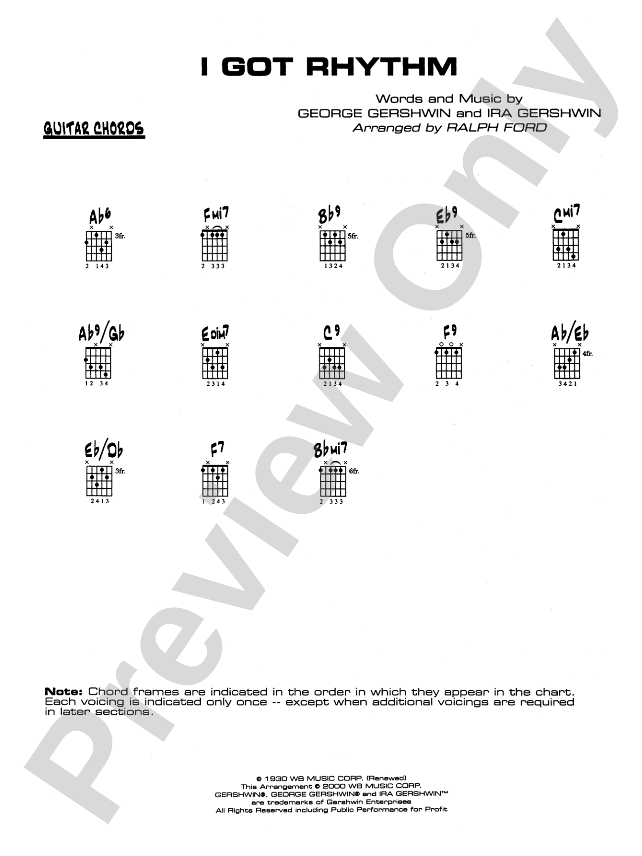 I Got Rhythm: Guitar Chords
