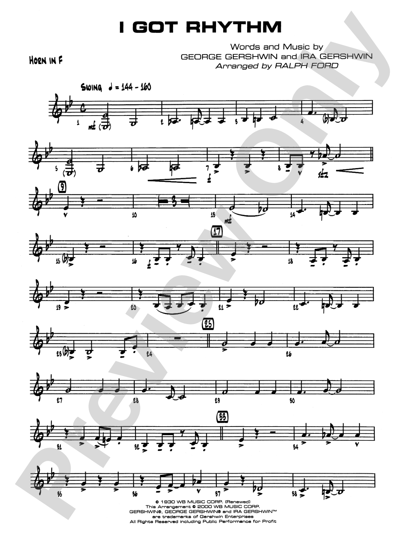 I Got Rhythm: 1st F Horn