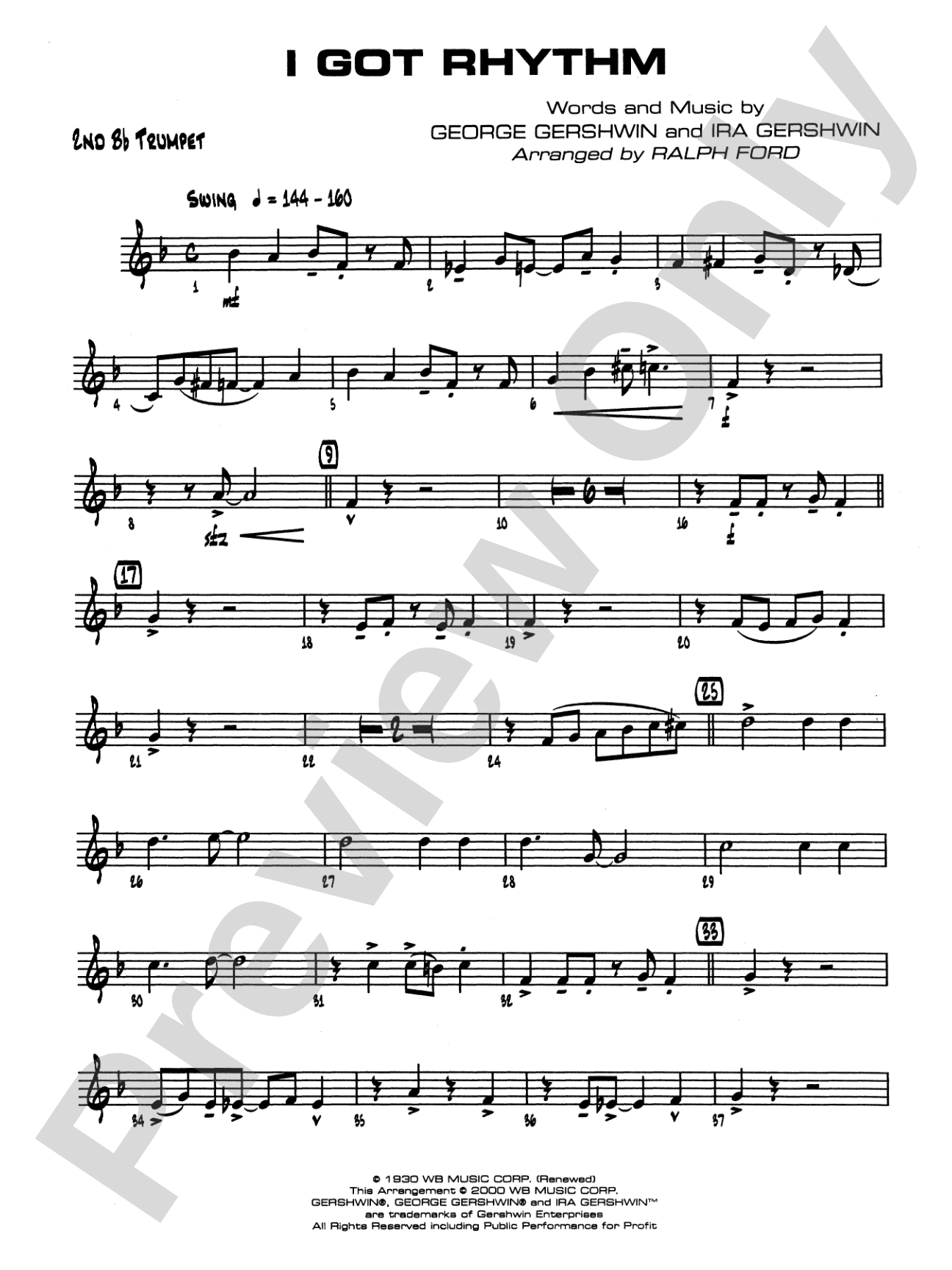 I Got Rhythm: 2nd B-flat Trumpet