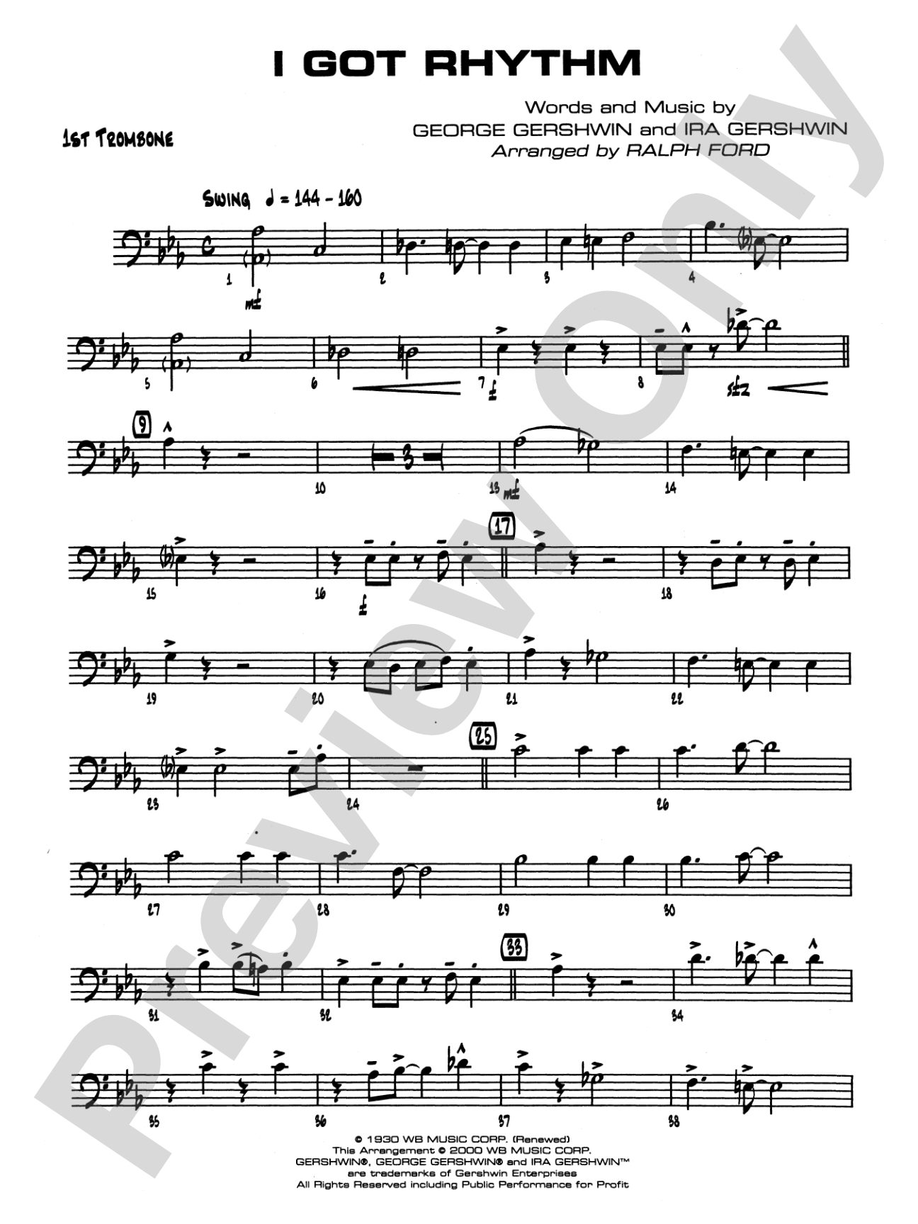 I Got Rhythm: 1st Trombone