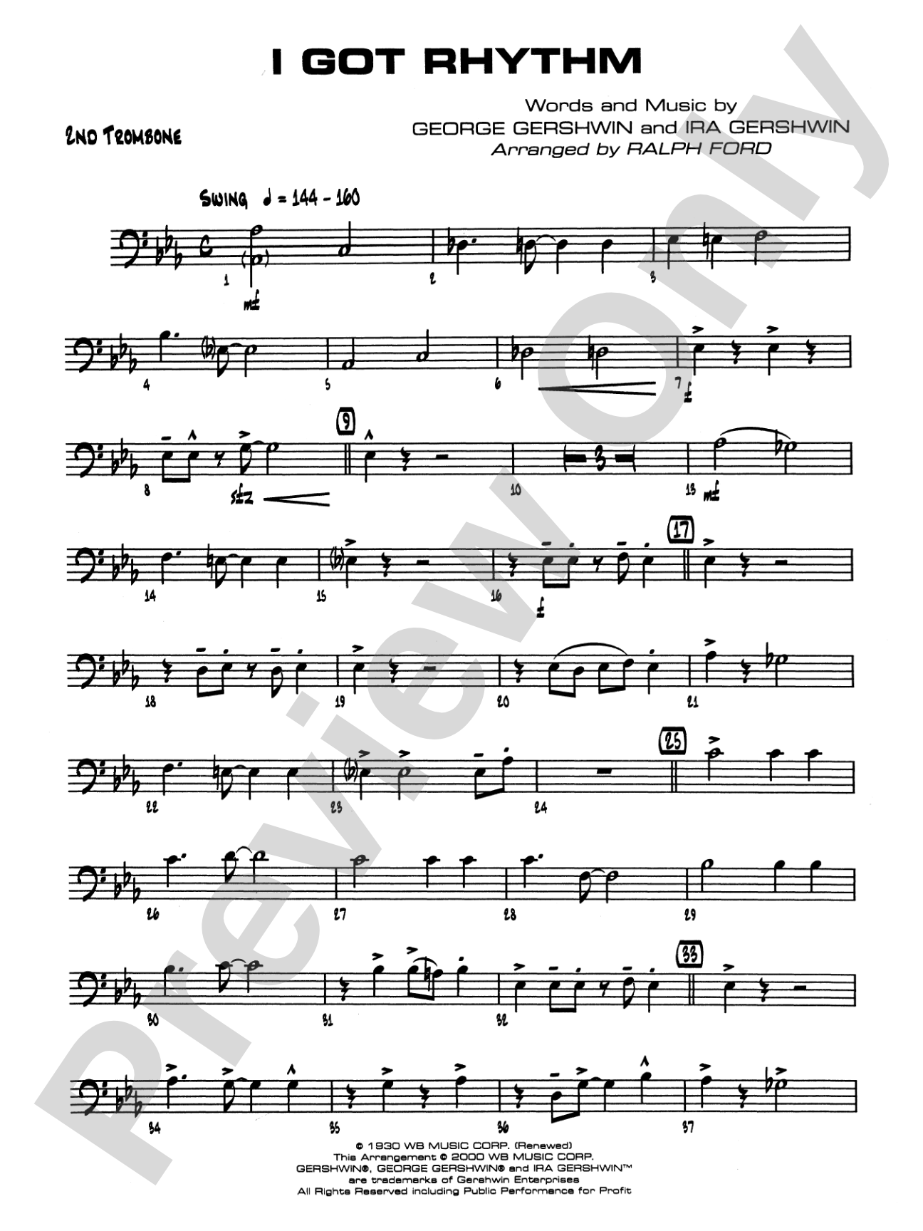 I Got Rhythm: 2nd Trombone