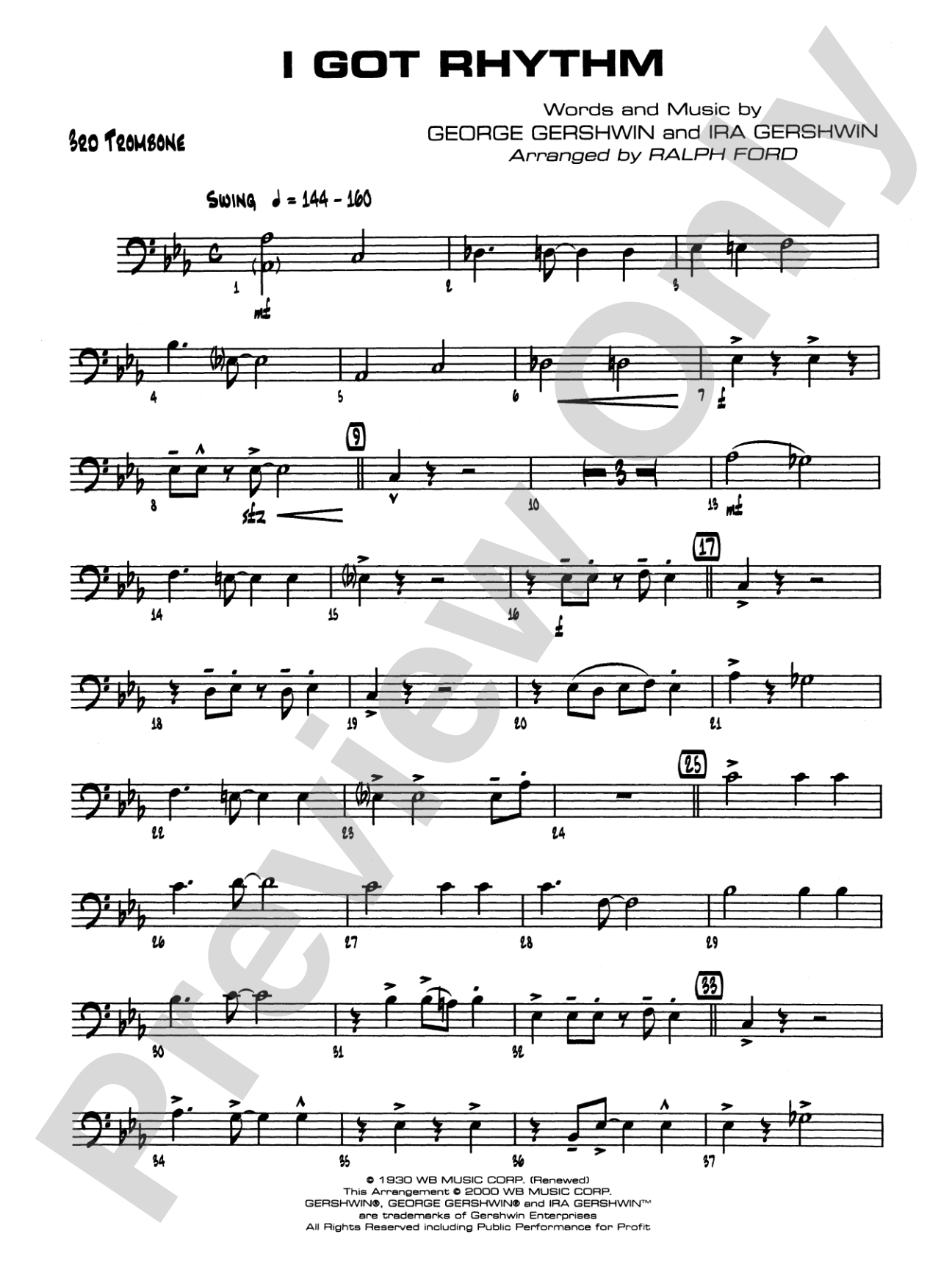 I Got Rhythm: 3rd Trombone