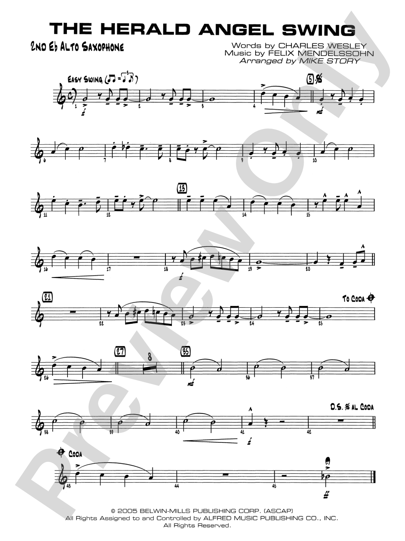 The Herald Angels Swing: 2nd E-flat Alto Saxophone