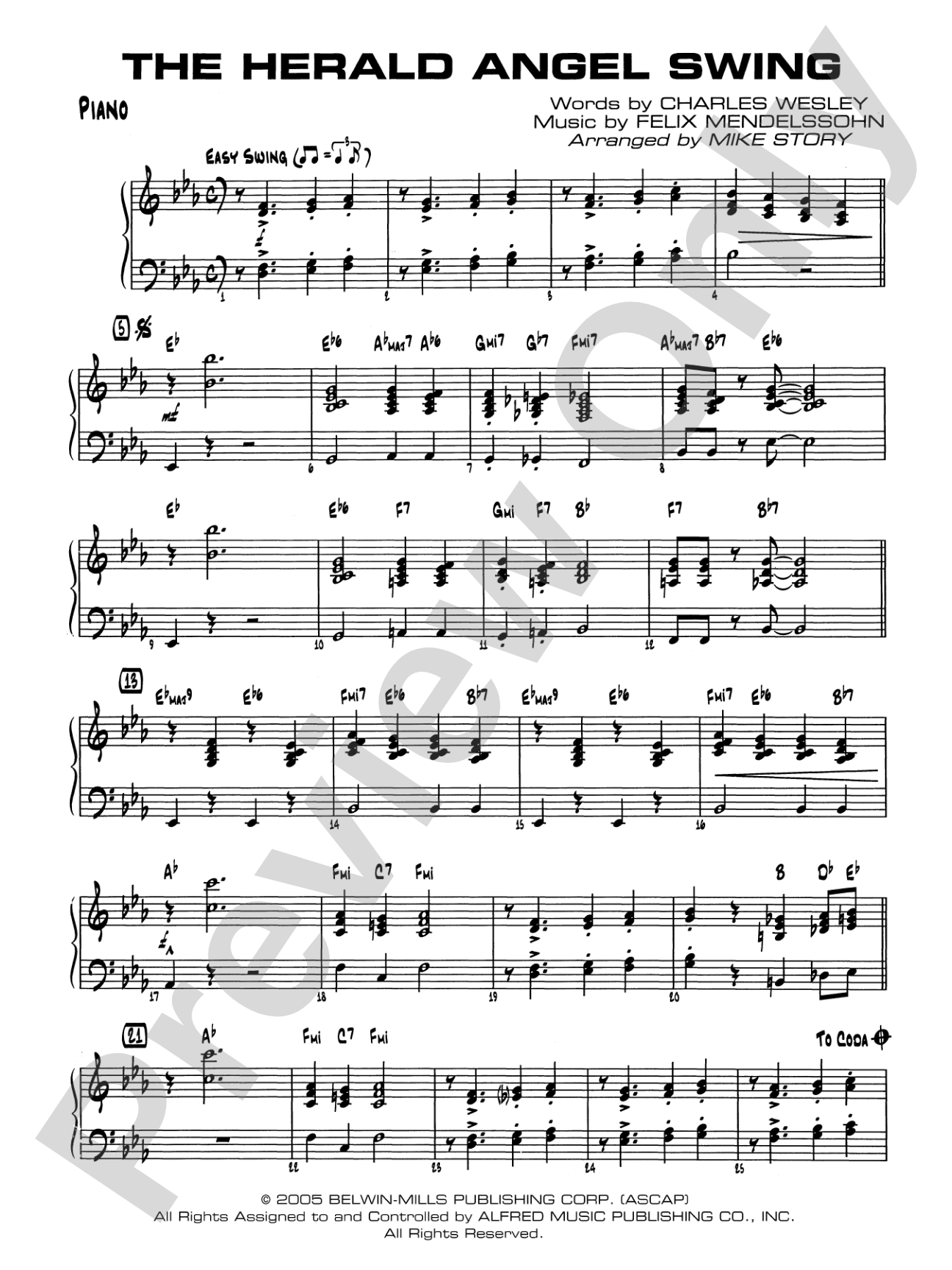 The Herald Angels Swing: Piano Accompaniment