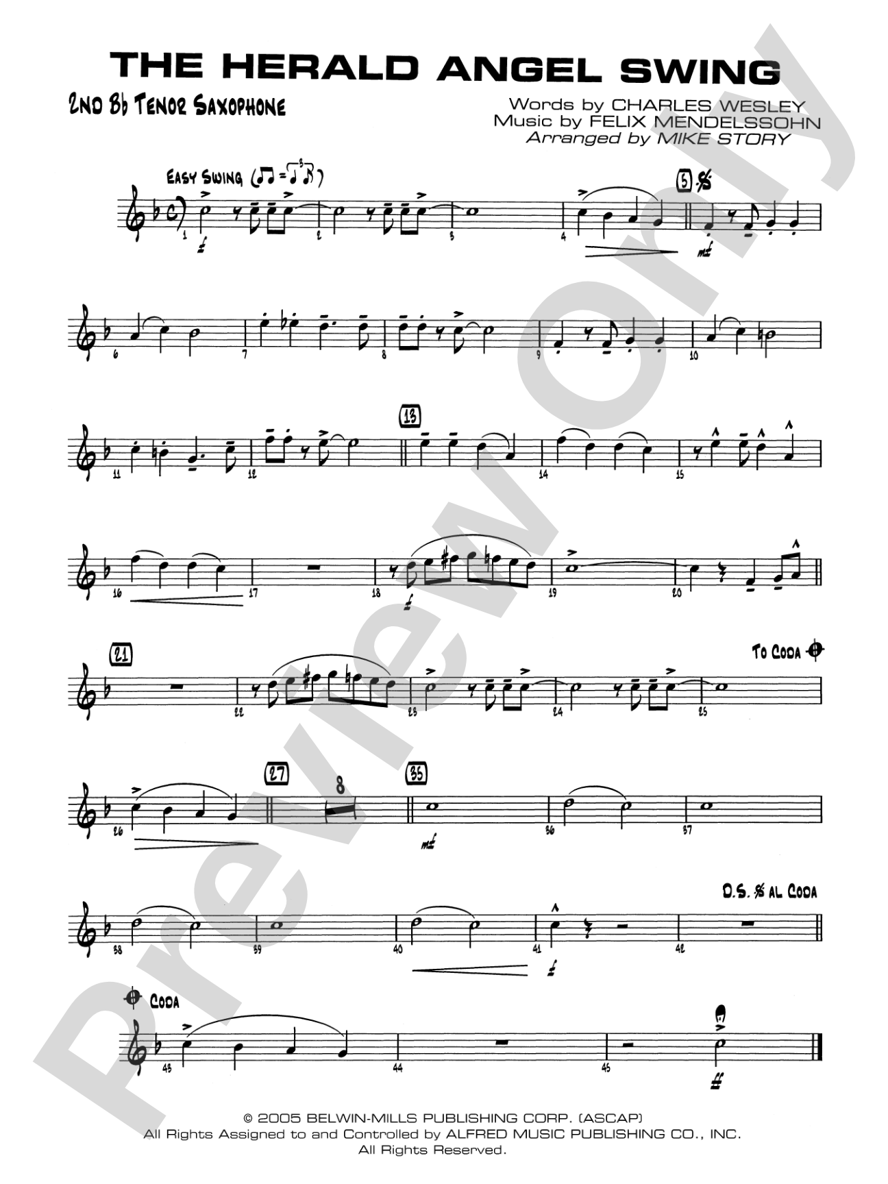 The Herald Angels Swing: 2nd B-flat Tenor Saxophone