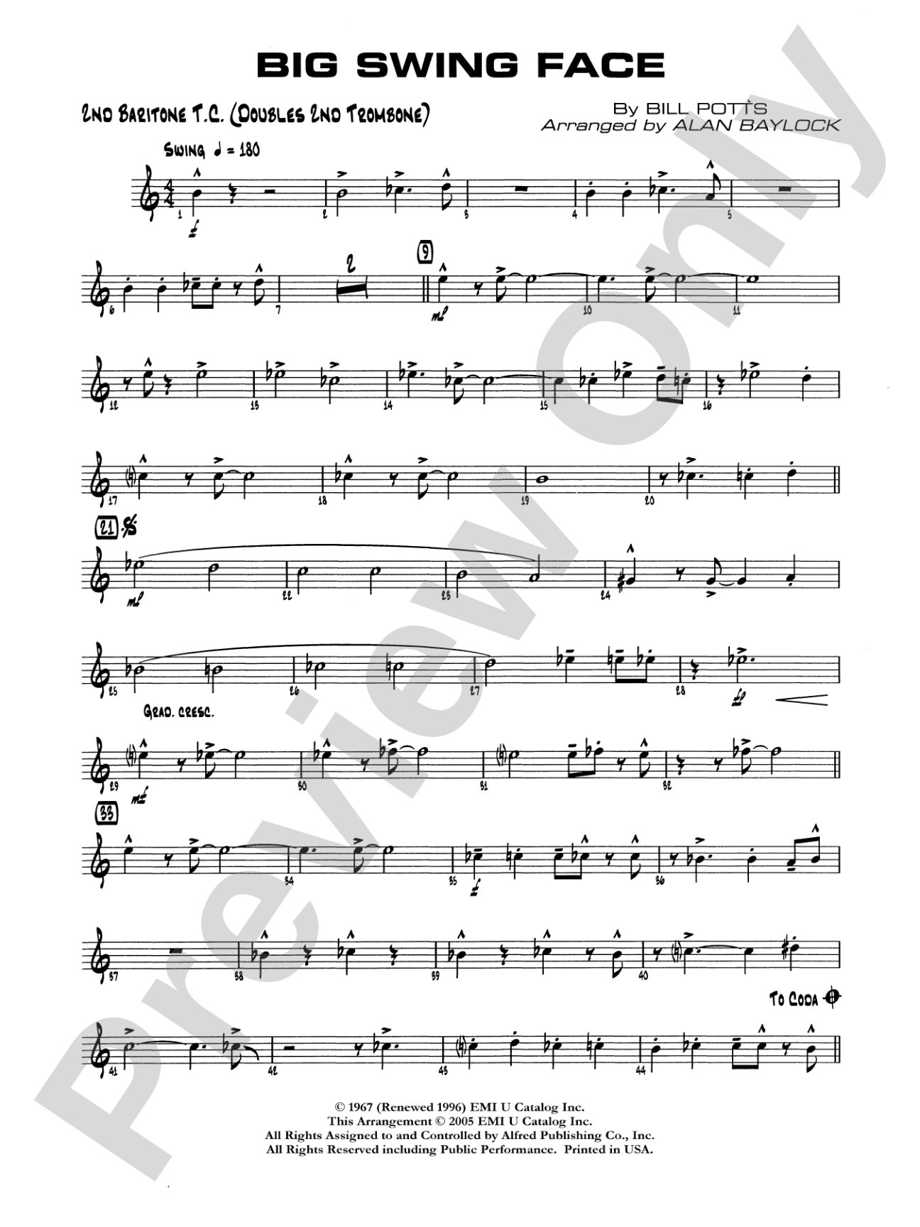 Big Swing Face: 2nd Baritone T.C.