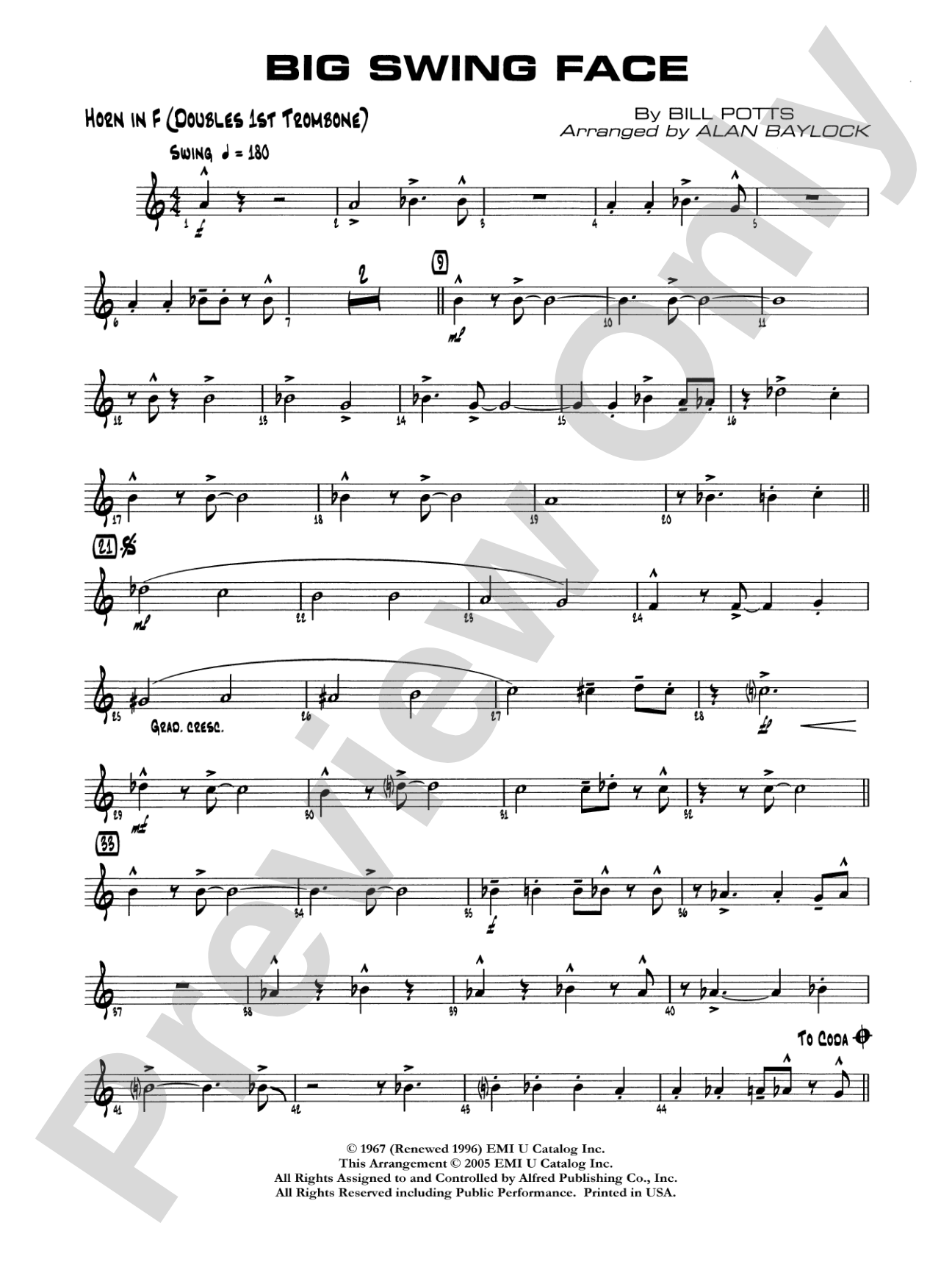 Big Swing Face: 1st F Horn
