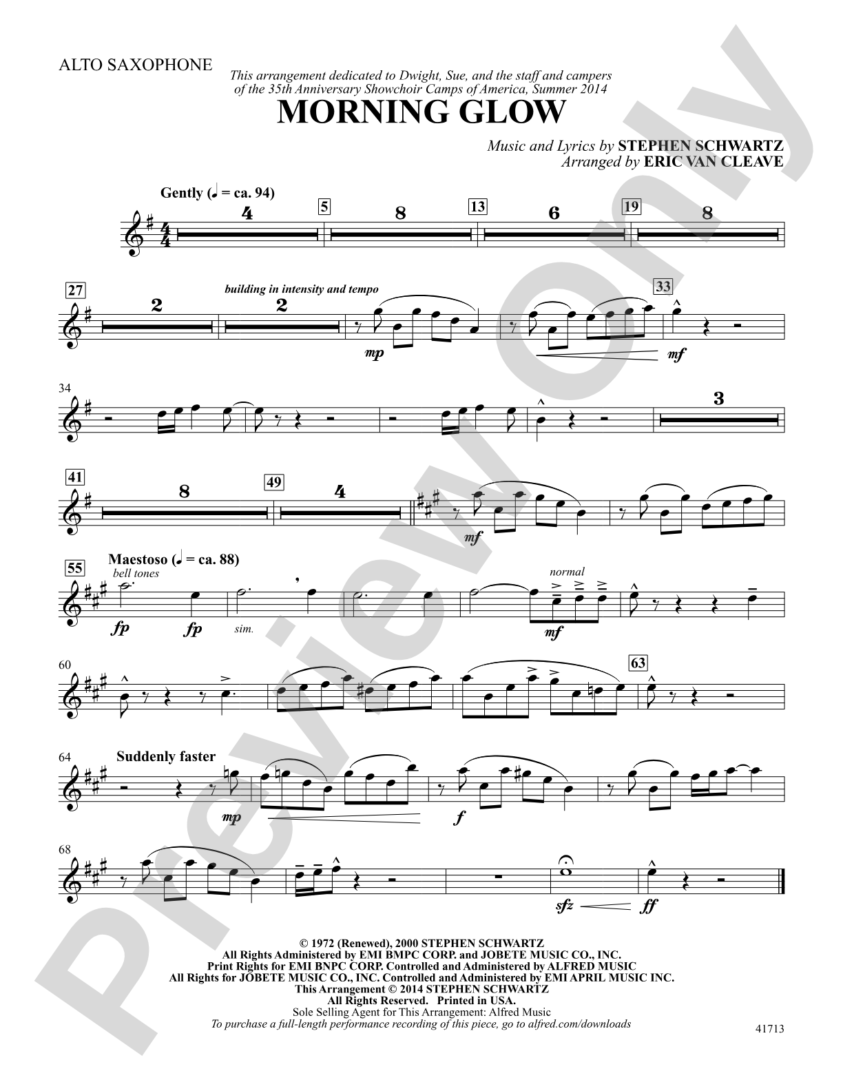 Morning Glow: Alto Saxophone: Choral SoundPax