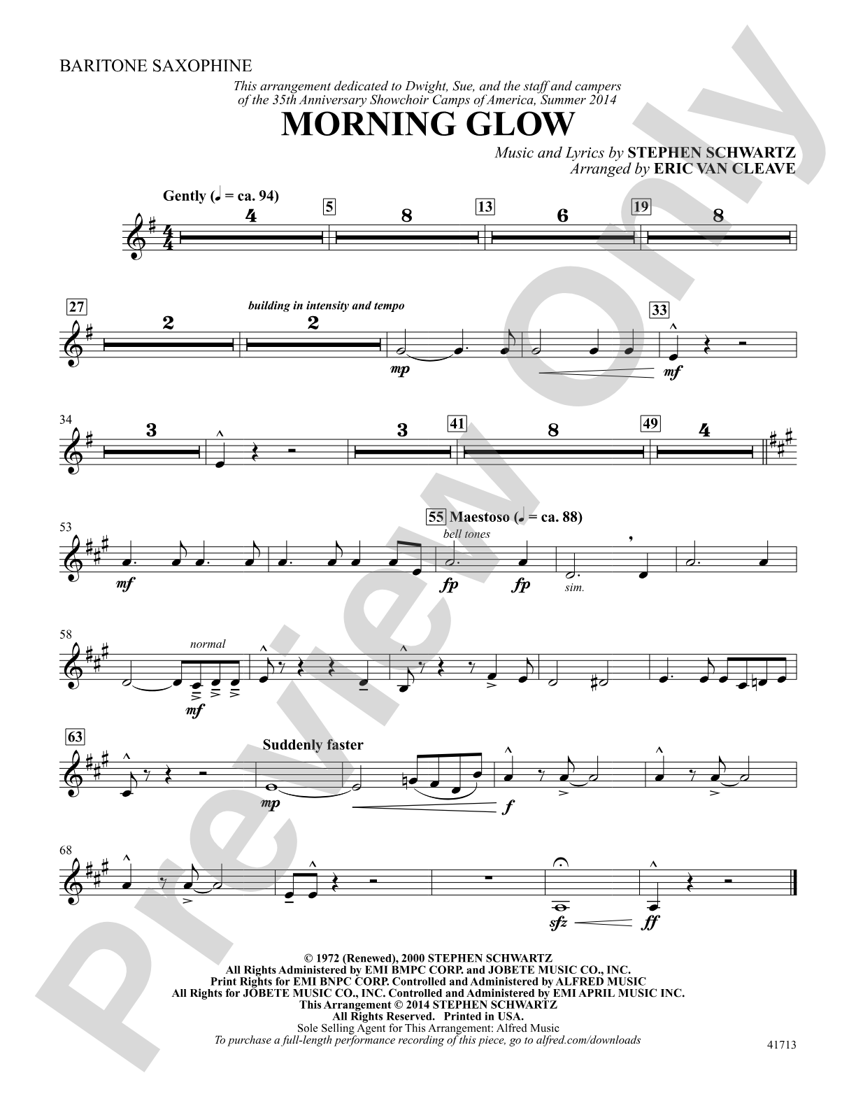 Morning Glow: Baritone Saxophone: Choral SoundPax