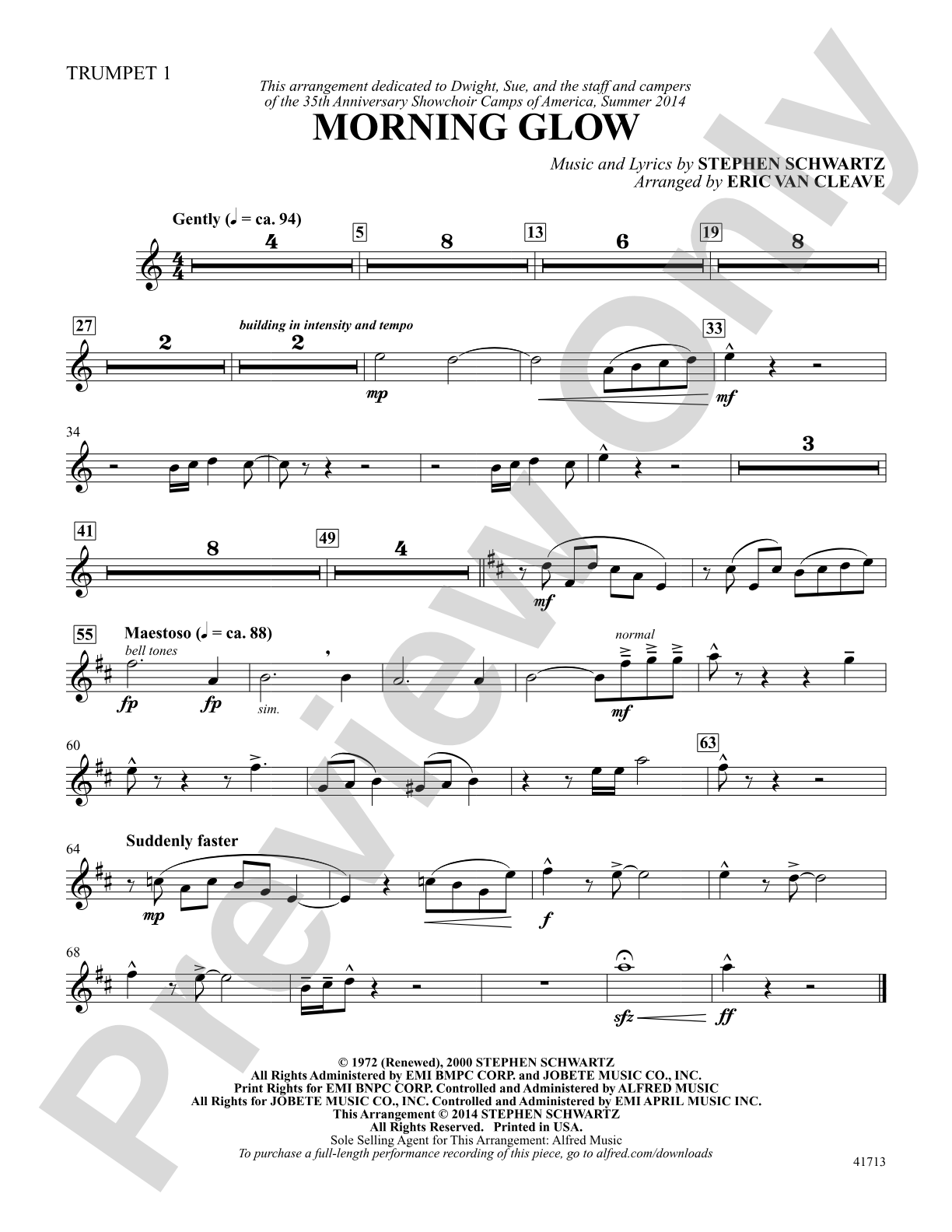 Morning Glow: Trumpet 1: Choral SoundPax