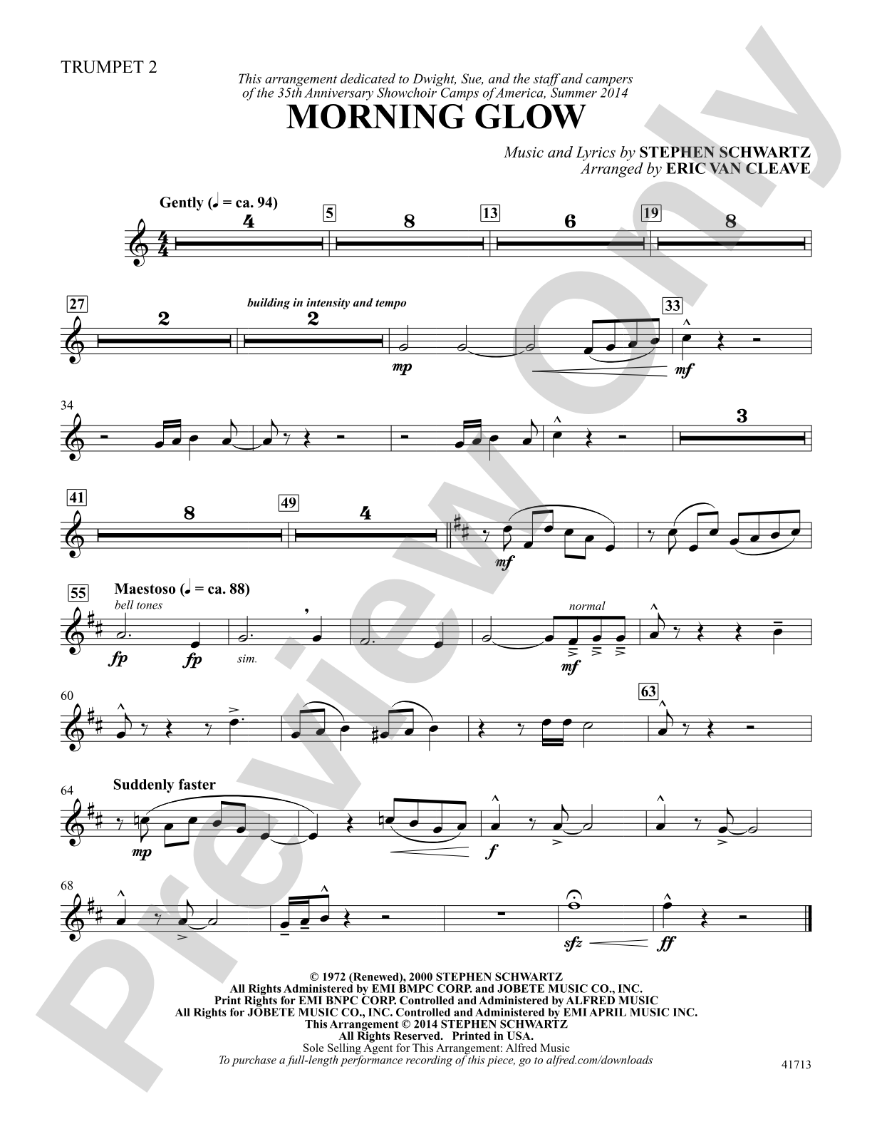 Morning Glow: Trumpet 2: Choral SoundPax