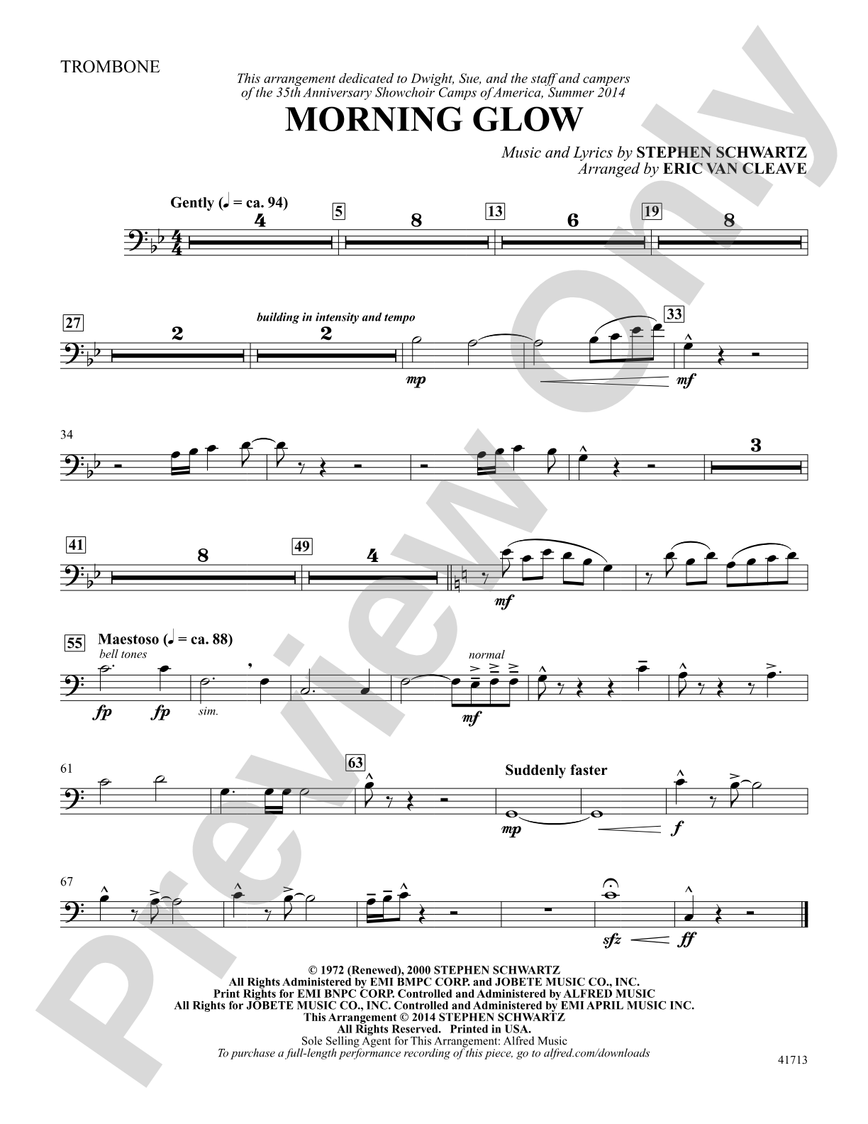 Morning Glow: Trombone: Choral SoundPax