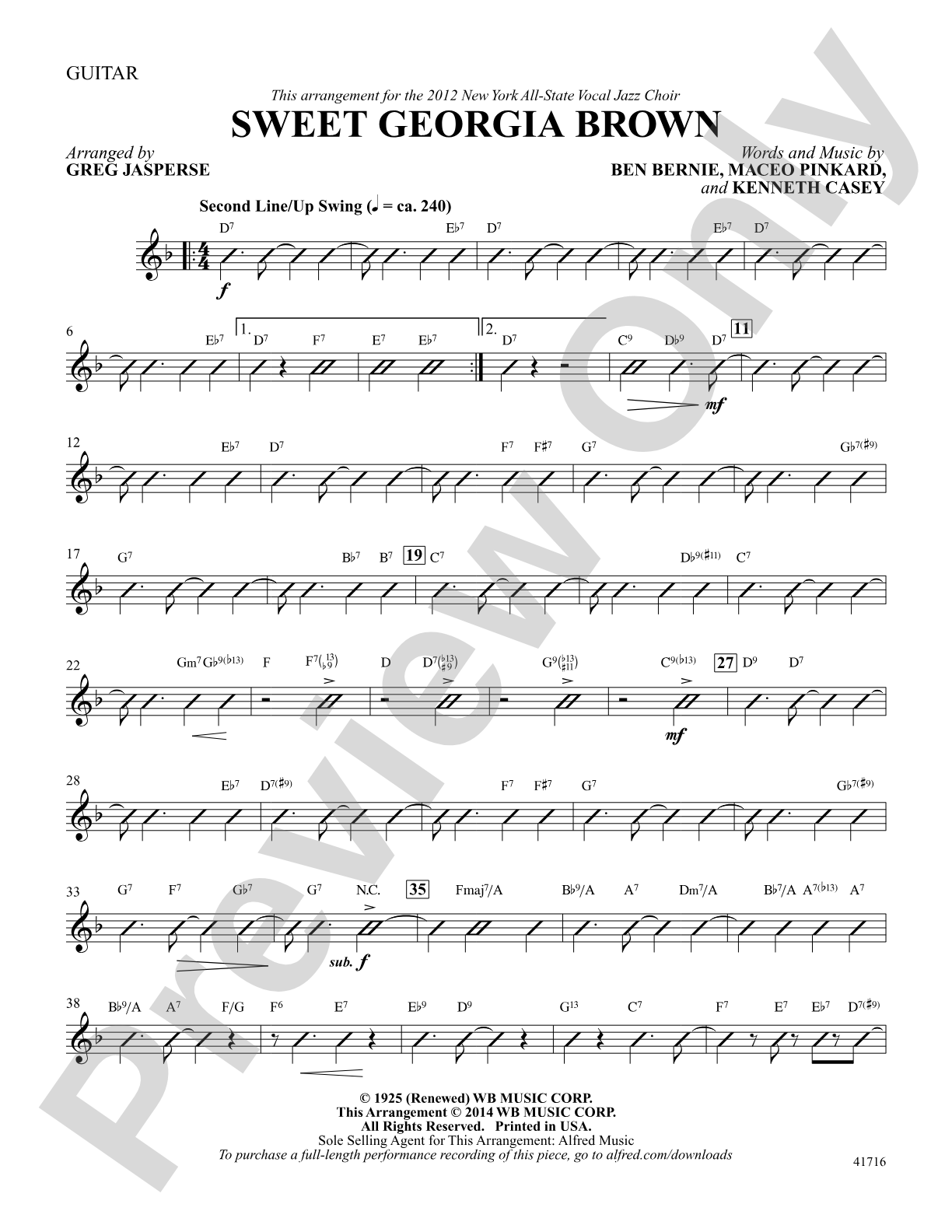 Sweet Georgia Brown: Guitar: Choral SoundPax