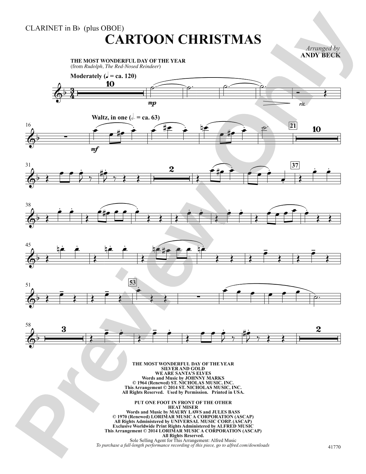 Cartoon Christmas: Clarinet/Oboe: Choral SoundPax