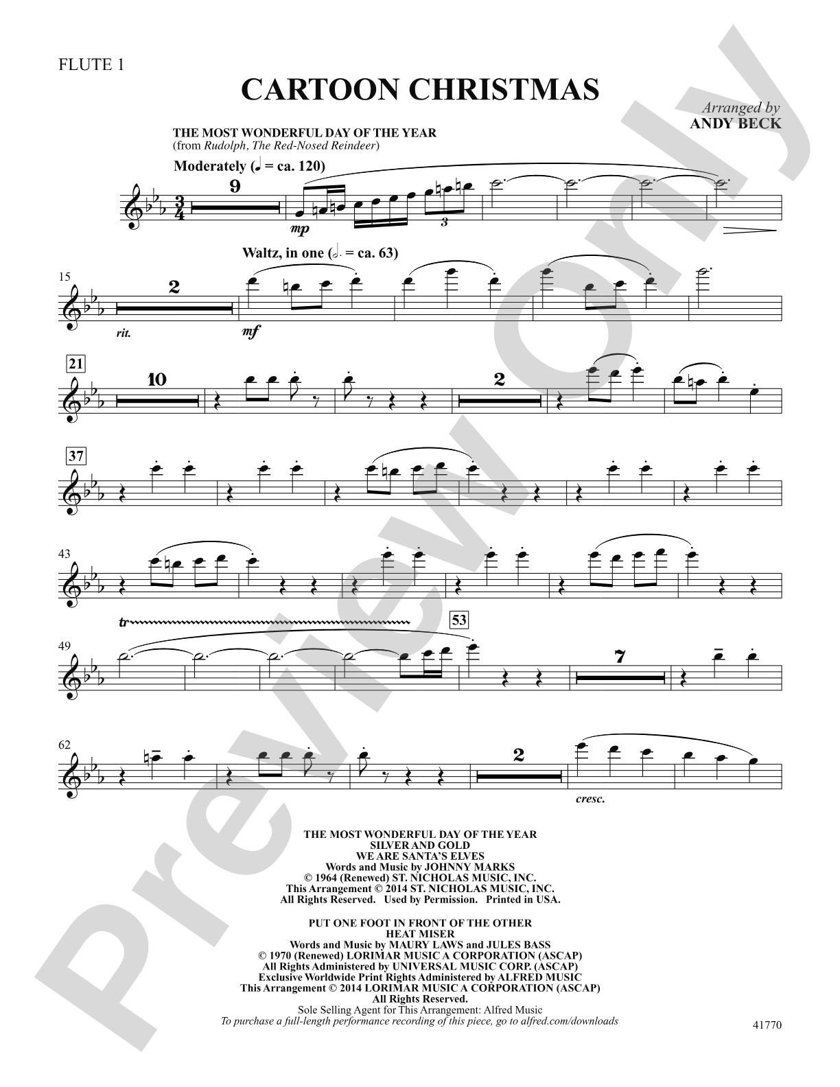 Cartoon Christmas: Flute 1: Choral SoundPax