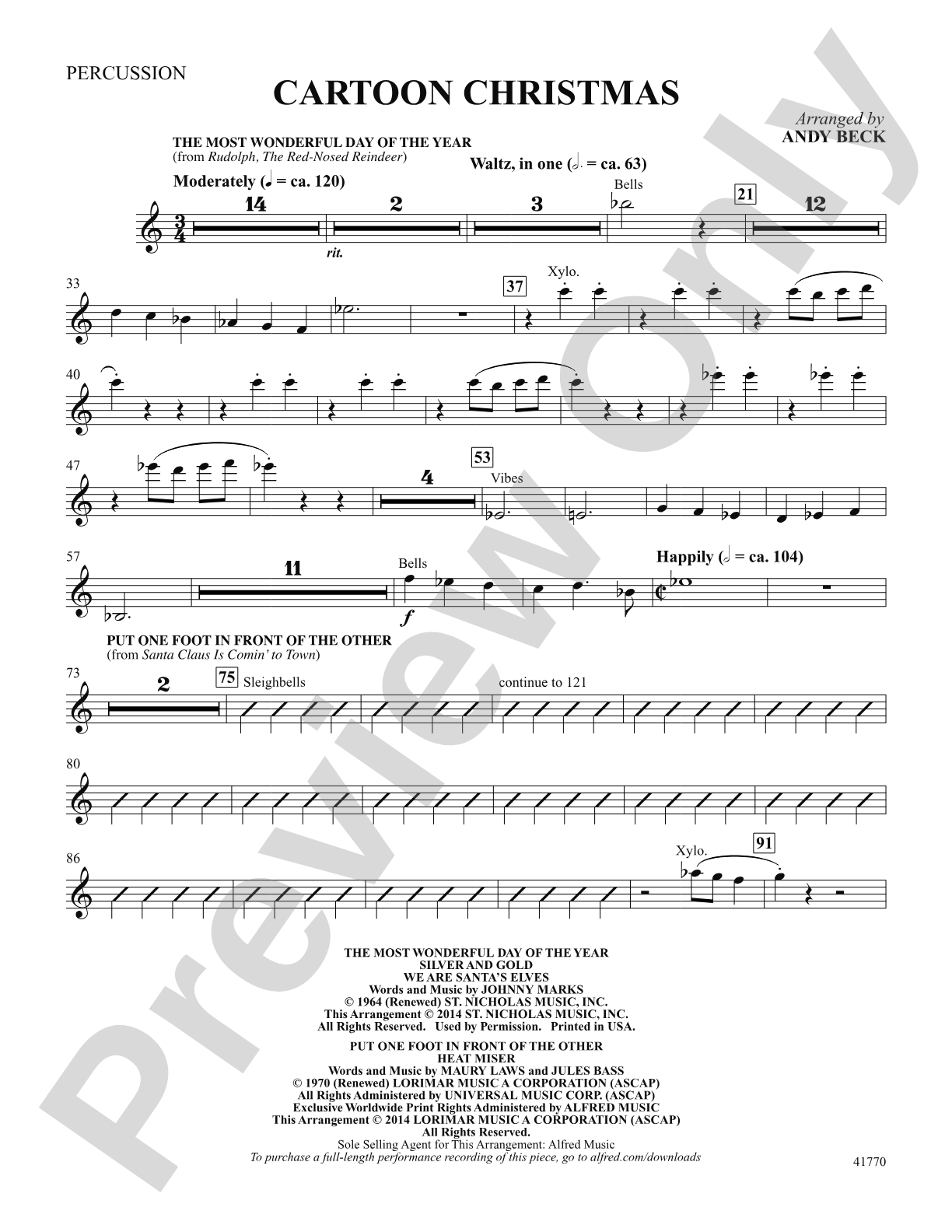 Cartoon Christmas: Percussion: Choral SoundPax