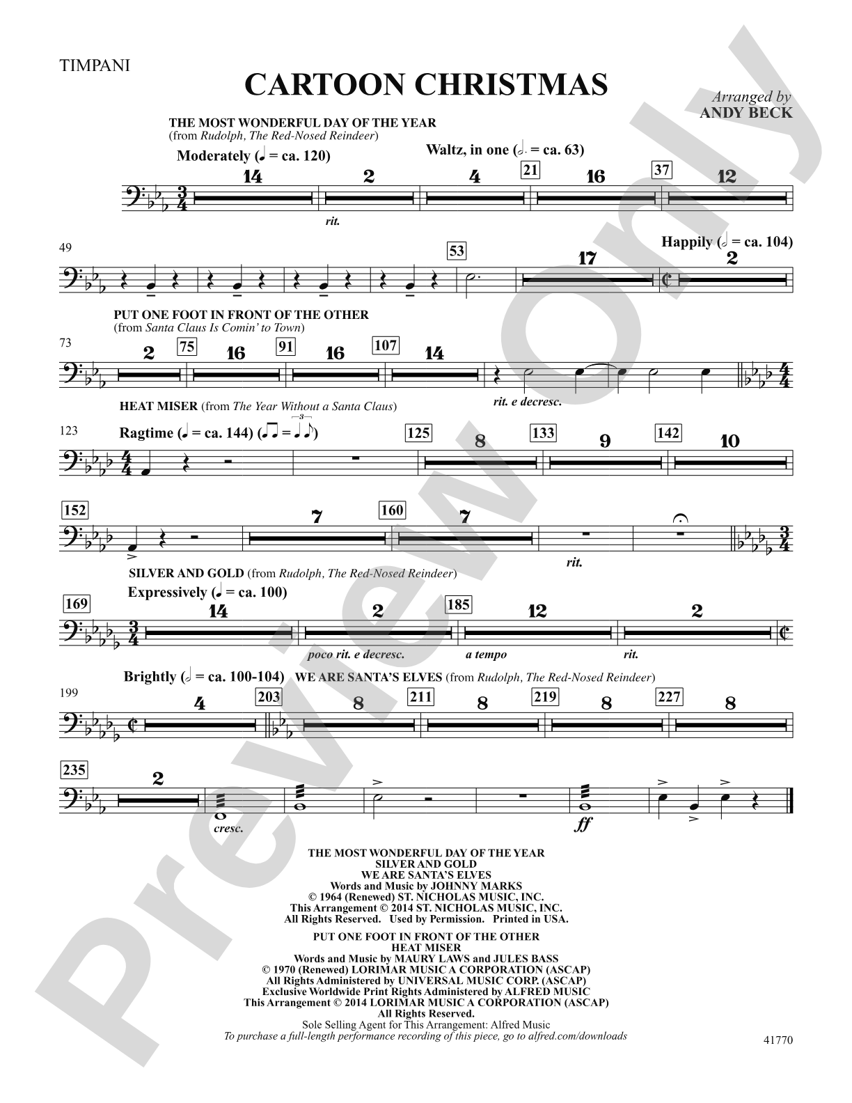 Cartoon Christmas: Timpani: Choral SoundPax