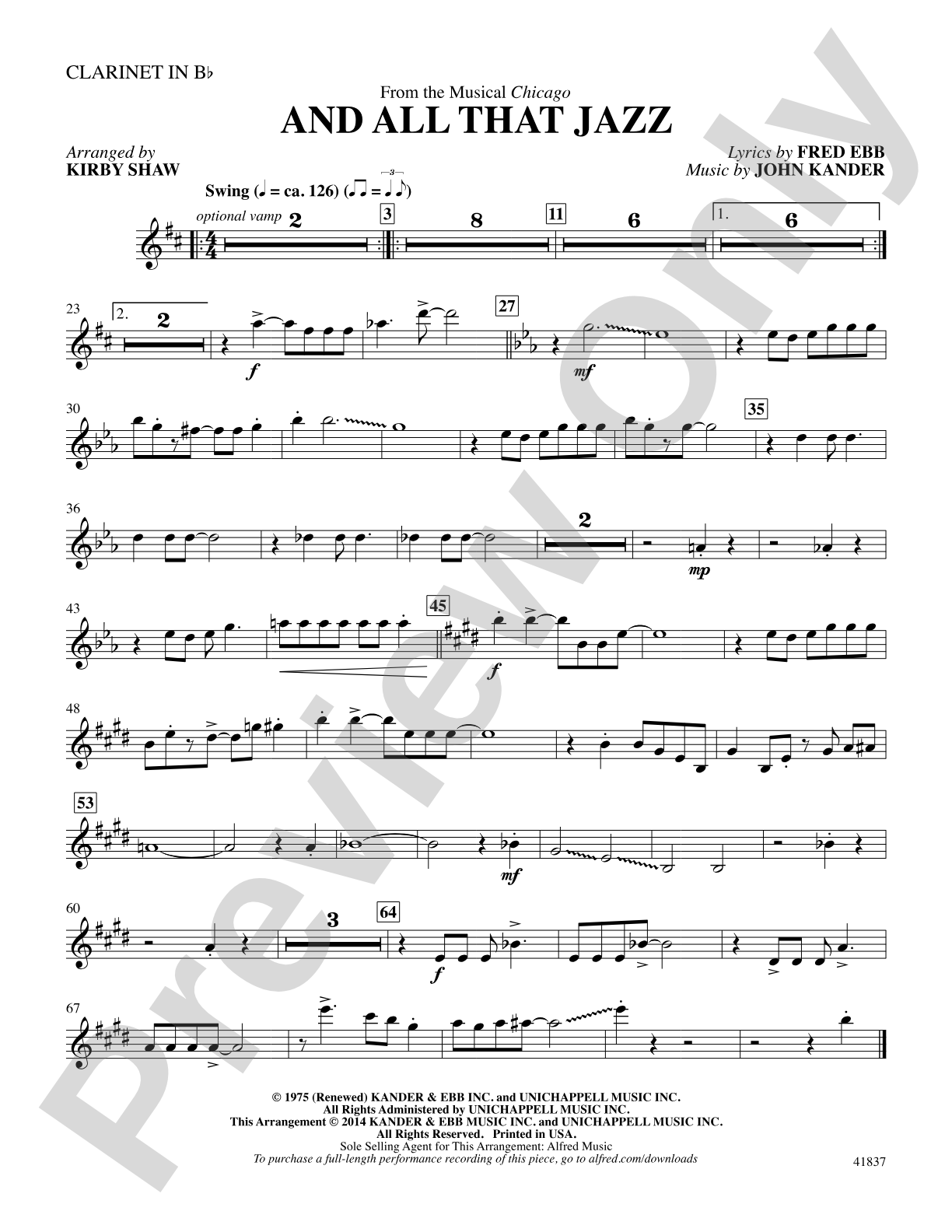 And All That Jazz: Clarinet in Bb: Choral SoundPax