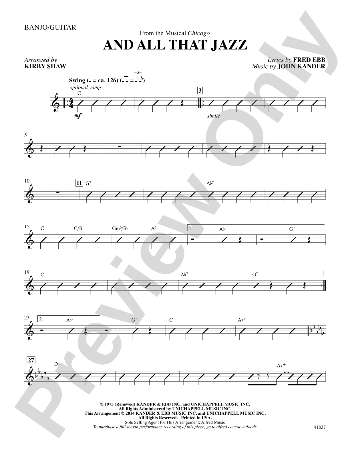And All That Jazz: Banjo/Guitar: Choral SoundPax