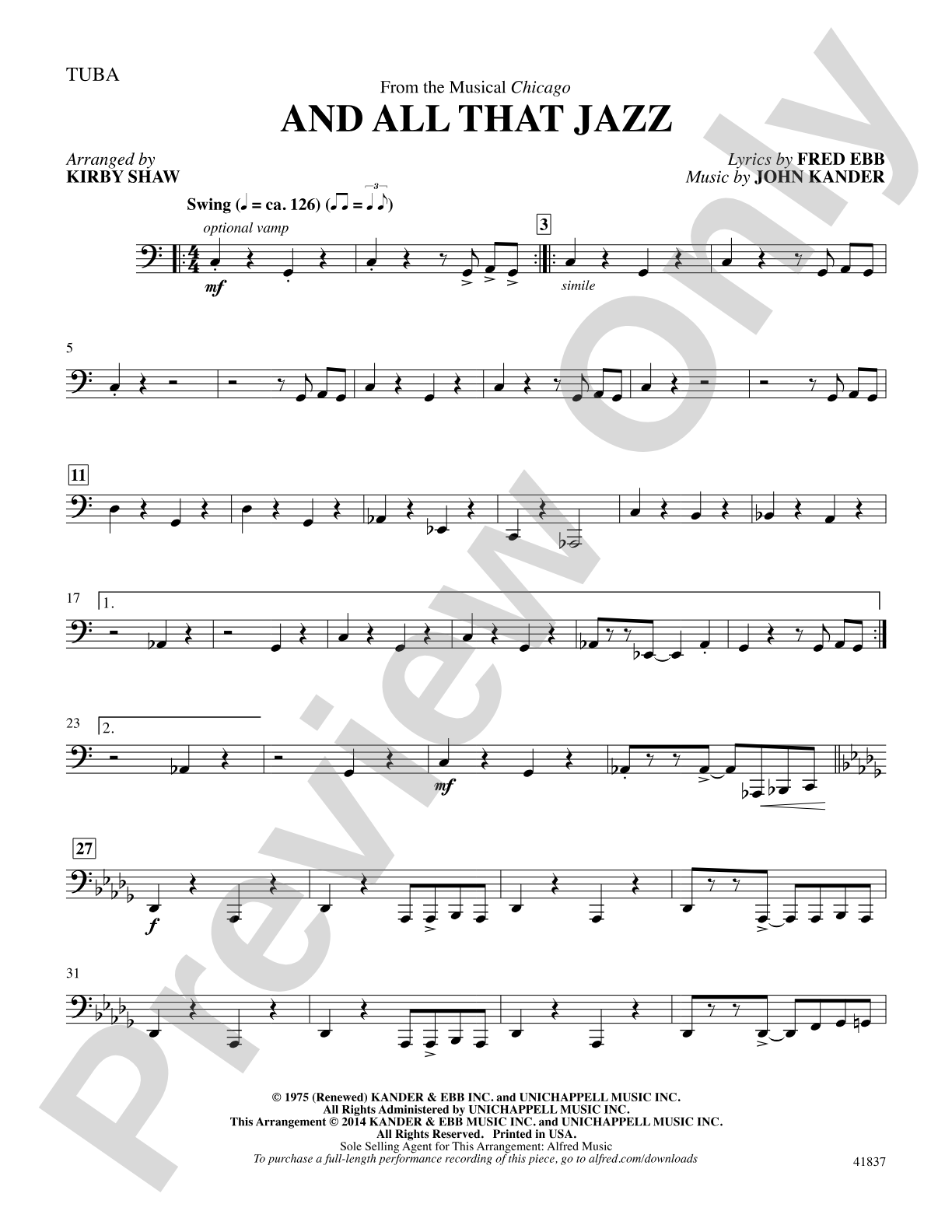 And All That Jazz: Tuba: Choral SoundPax