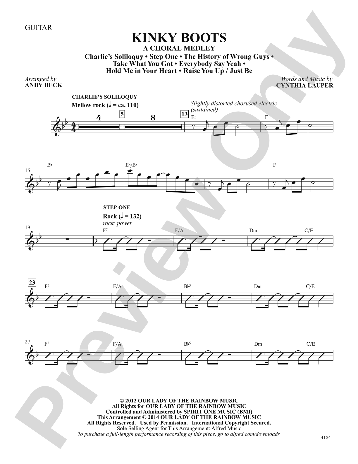Kinky Boots: Guitar: Choral SoundPax
