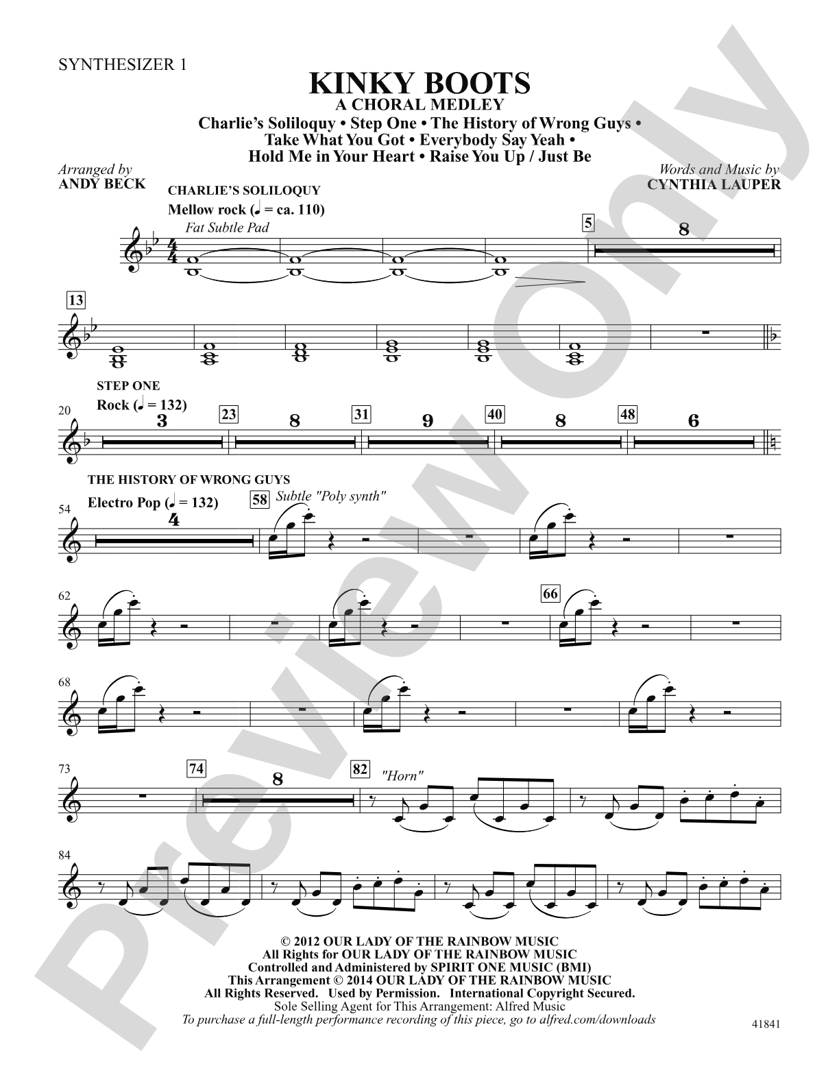Kinky Boots: Synthesizer 1: Choral SoundPax