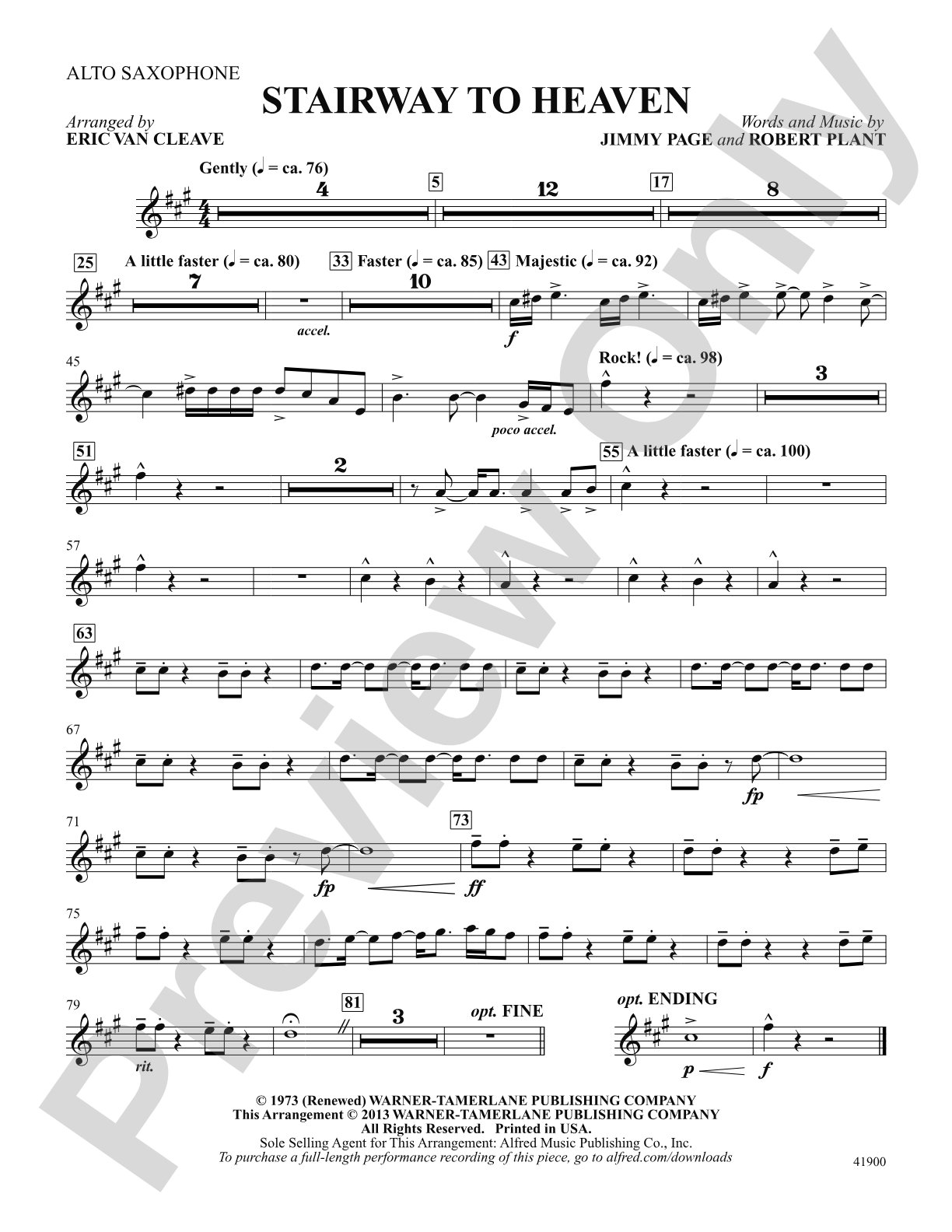 Stairway to Heaven: Alto Saxophone: Choral SoundPax
