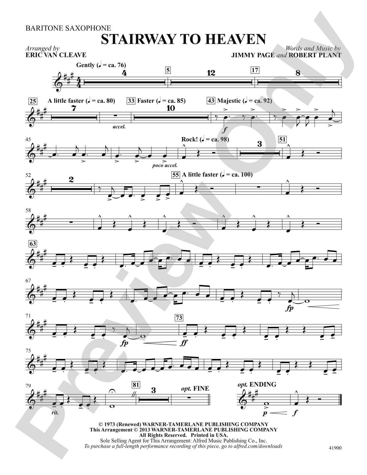 Stairway to Heaven: Baritone Saxophone: Choral SoundPax