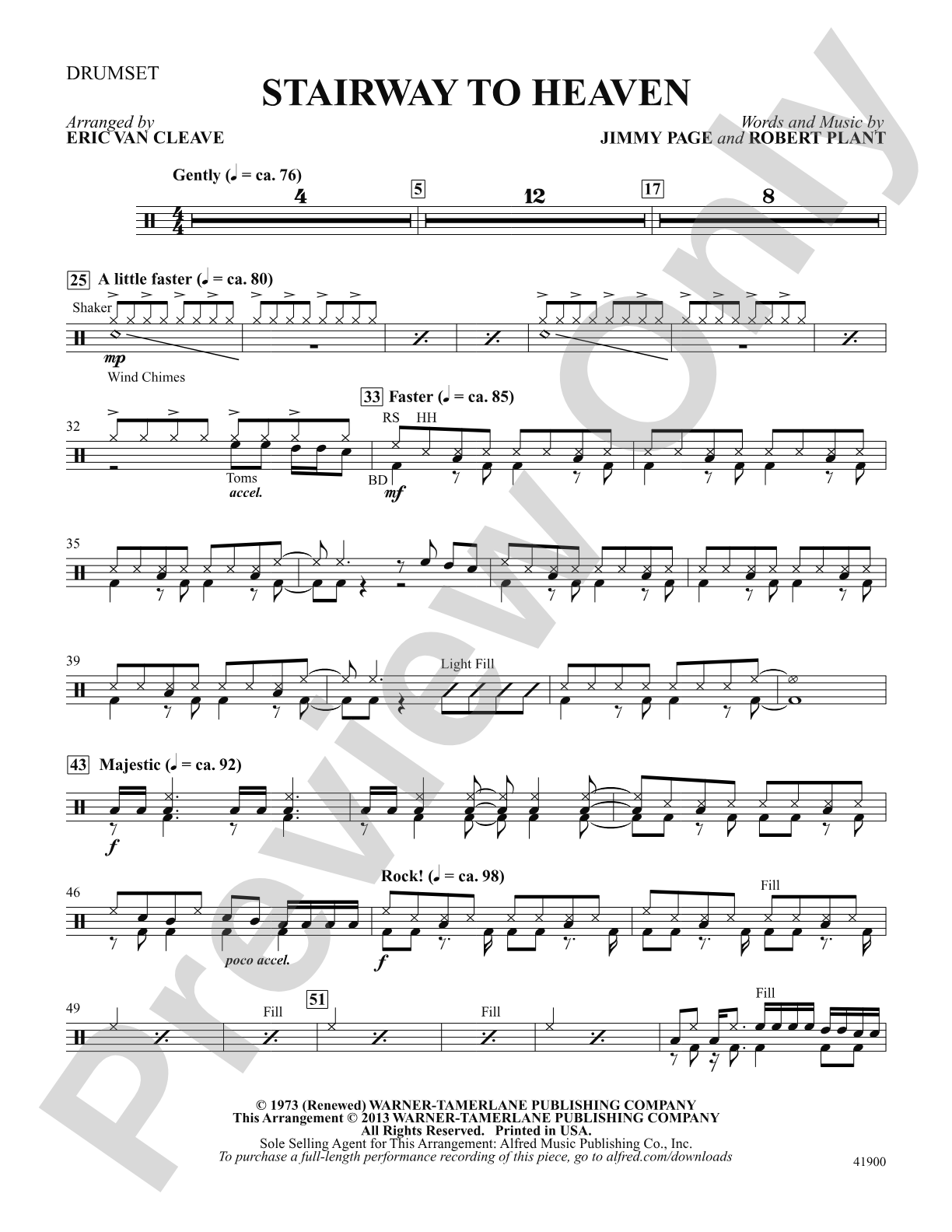 Stairway to Heaven: Drumset: Choral SoundPax