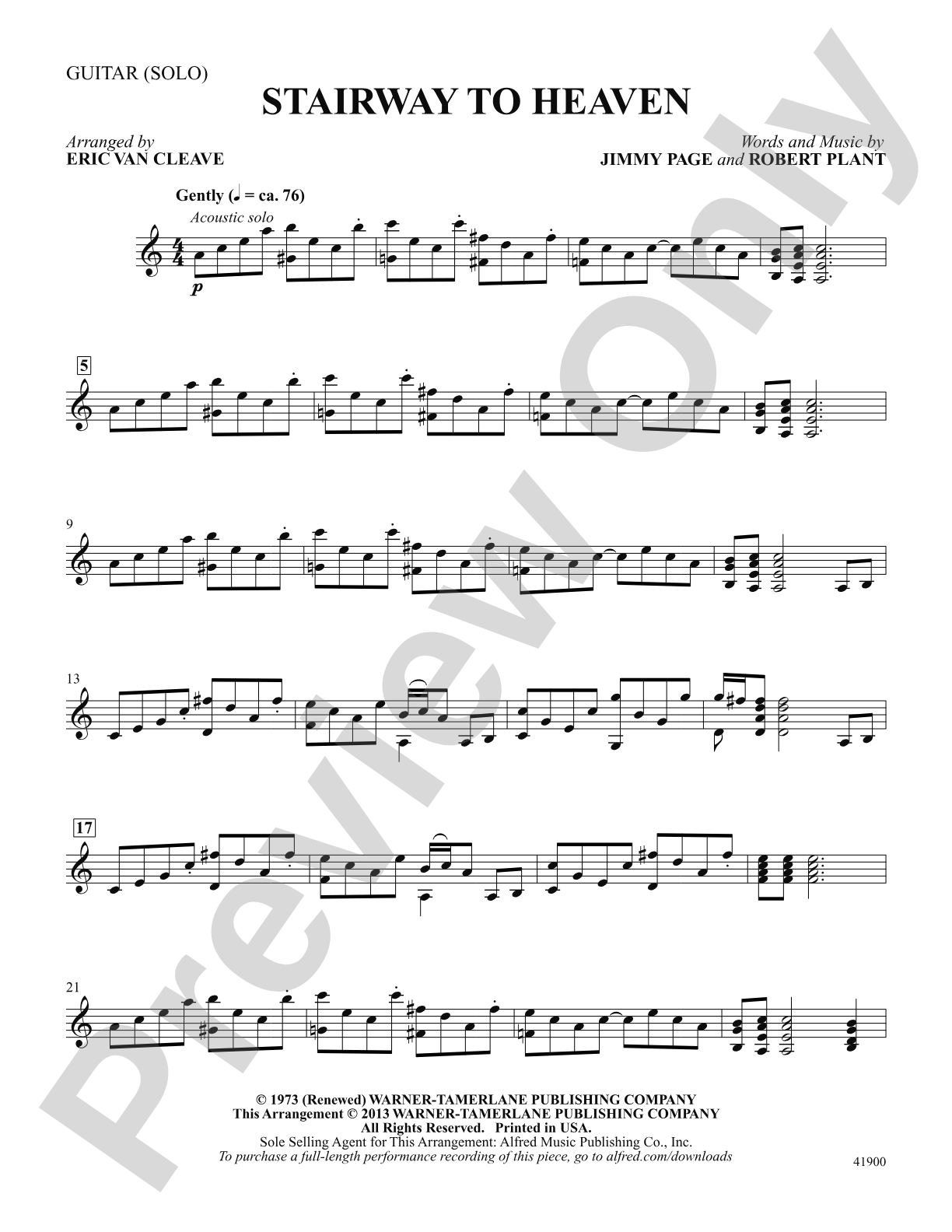 Stairway to Heaven: Solo Guitar: Choral SoundPax
