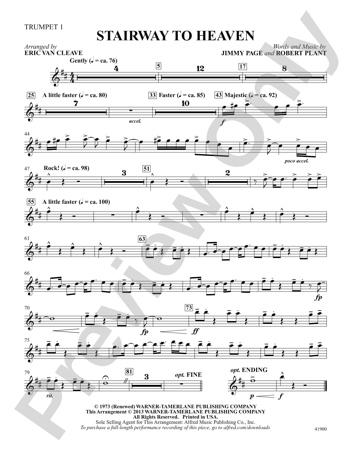 Stairway to Heaven: Trumpet 1: Choral SoundPax